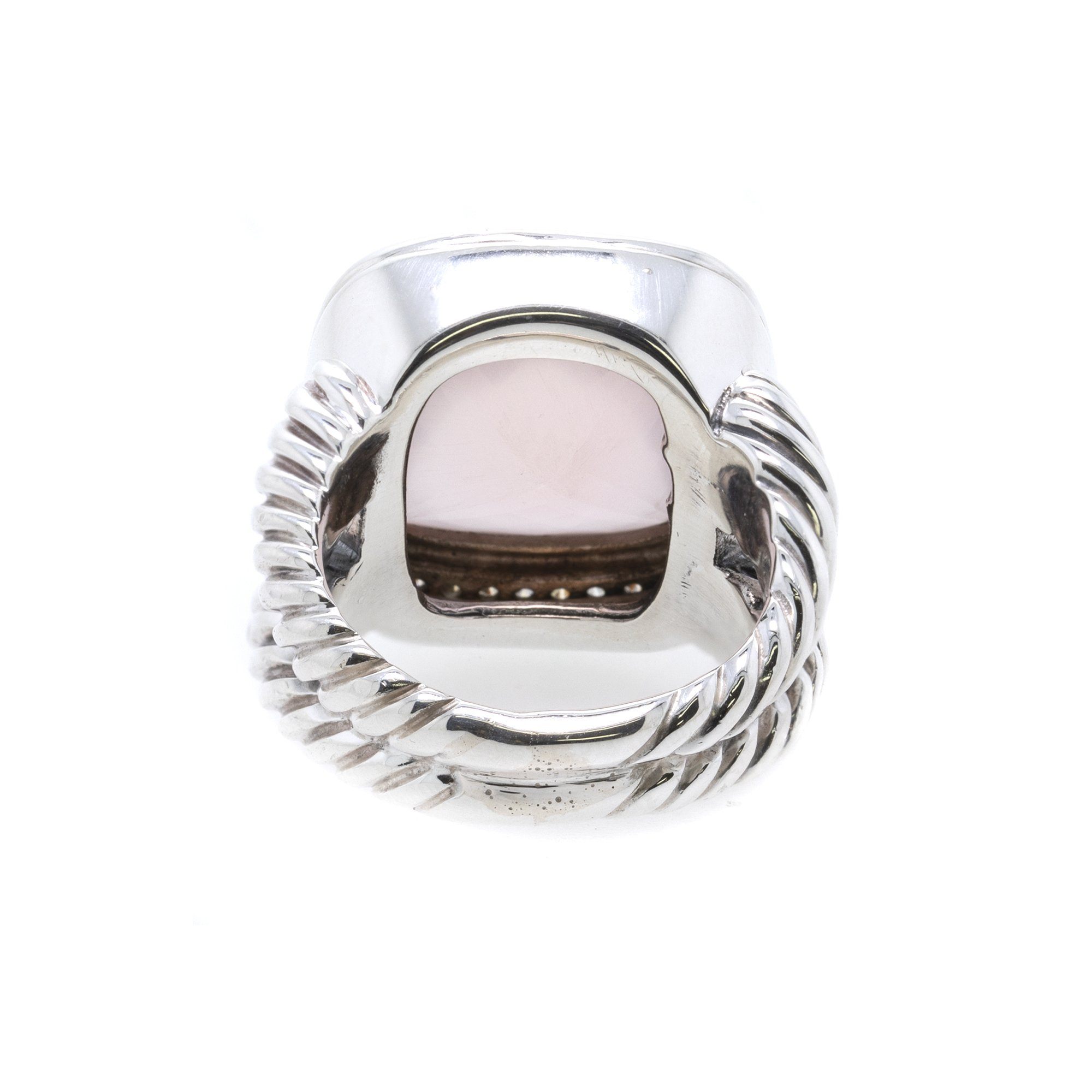 David Yurman Albion Ring with Rose Quartz and Diamonds