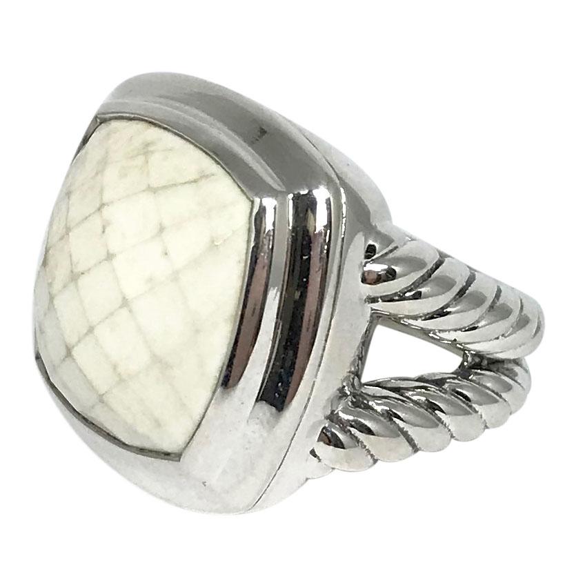 David Yurman Albion Ring with White Agate