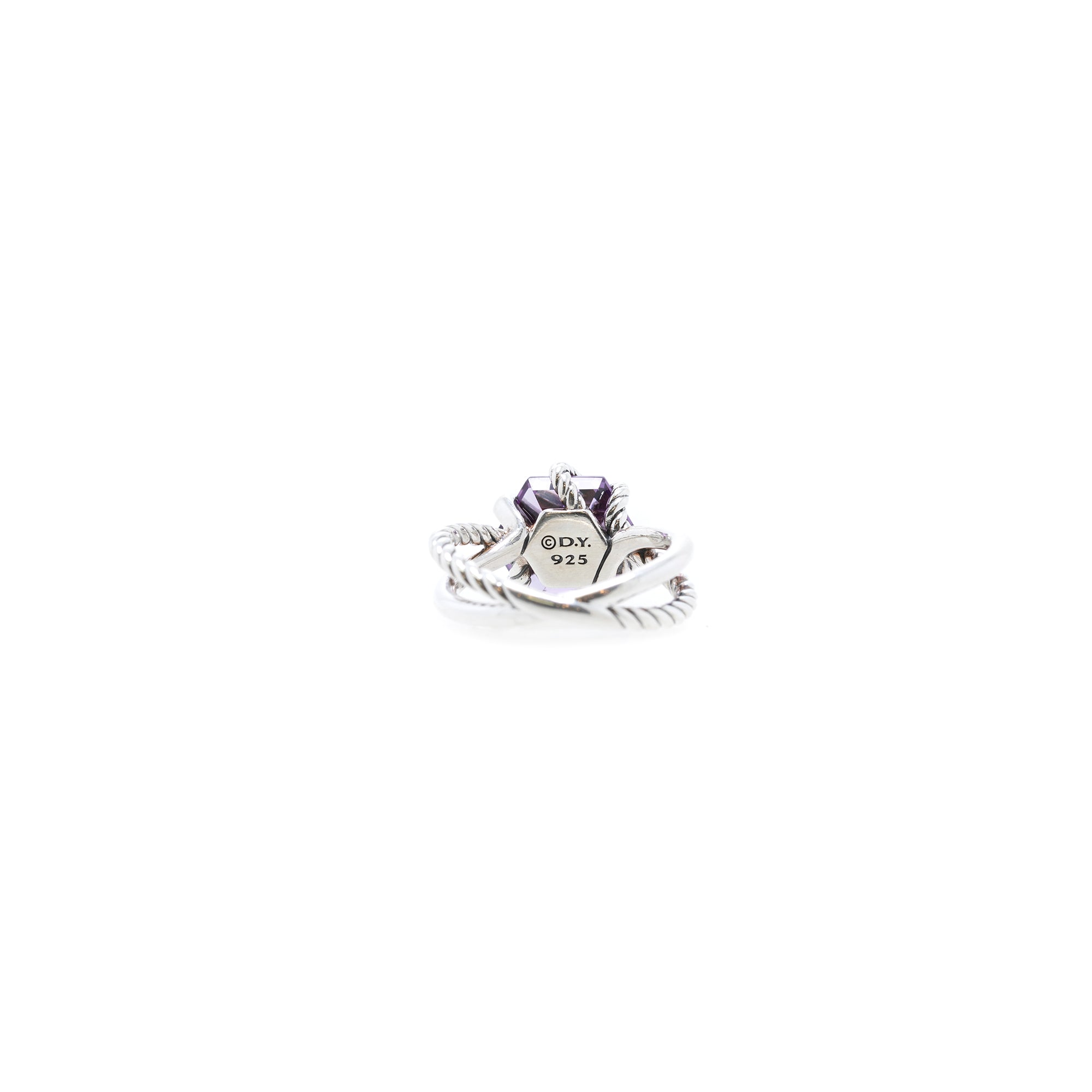 David Yurman Amethyst & Diamond Cable Wrap Ring