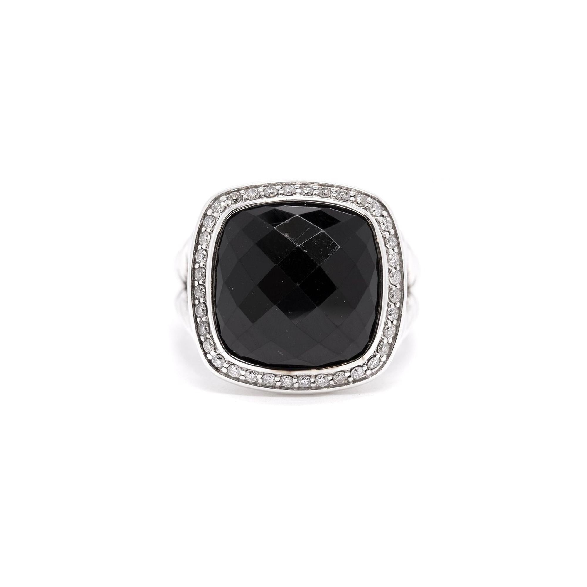 David Yurman Black Onyx & Diamond Albion Ring