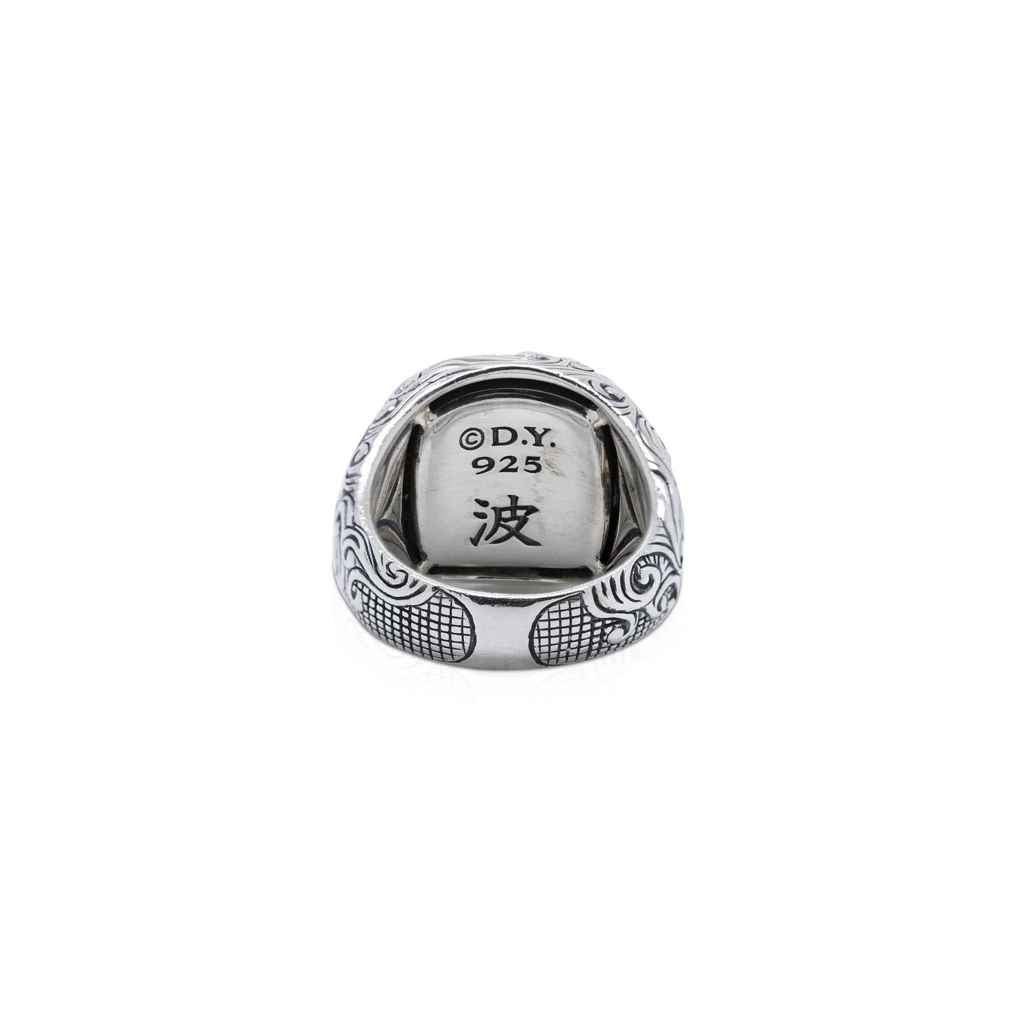 David Yurman Black Onyx Wave Signet Ring