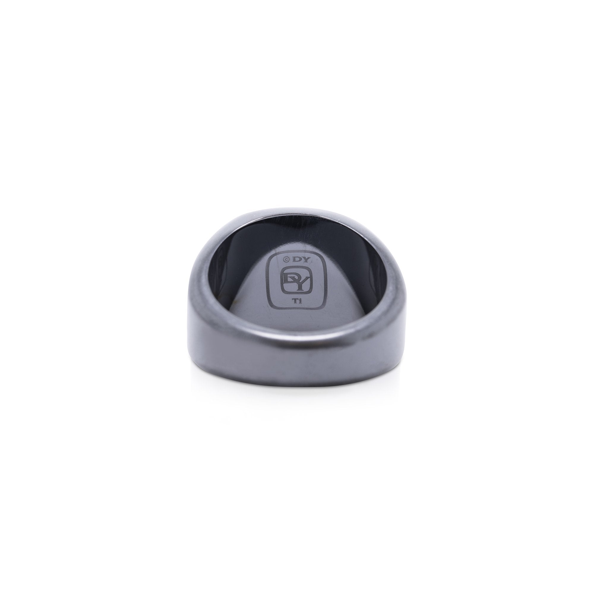 David Yurman Black Titanium Exotic Stone Signet Ring with Black Onyx