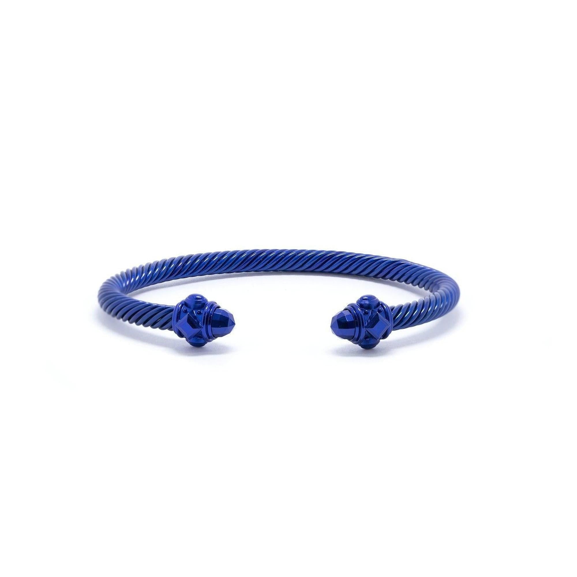 David Yurman Blue Aluminum Renaissance Cable Bracelet