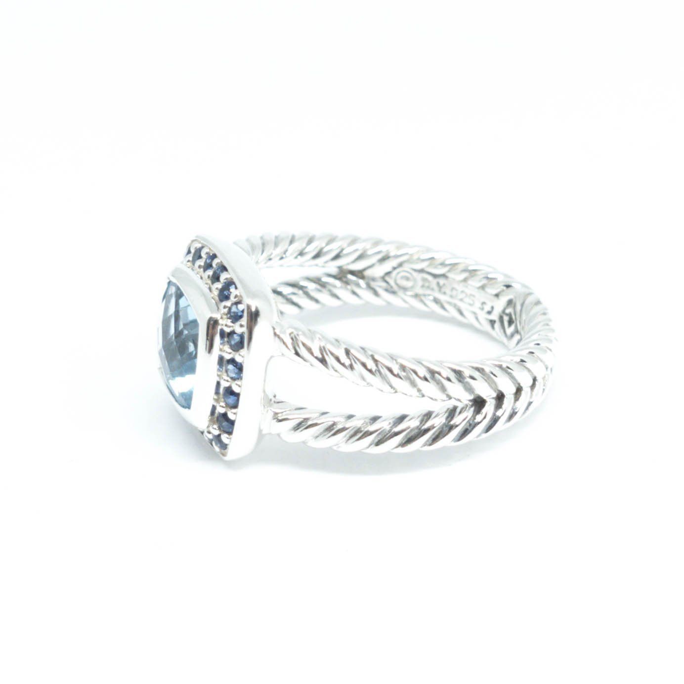 David Yurman Blue Topaz and Sapphire Albion Ring