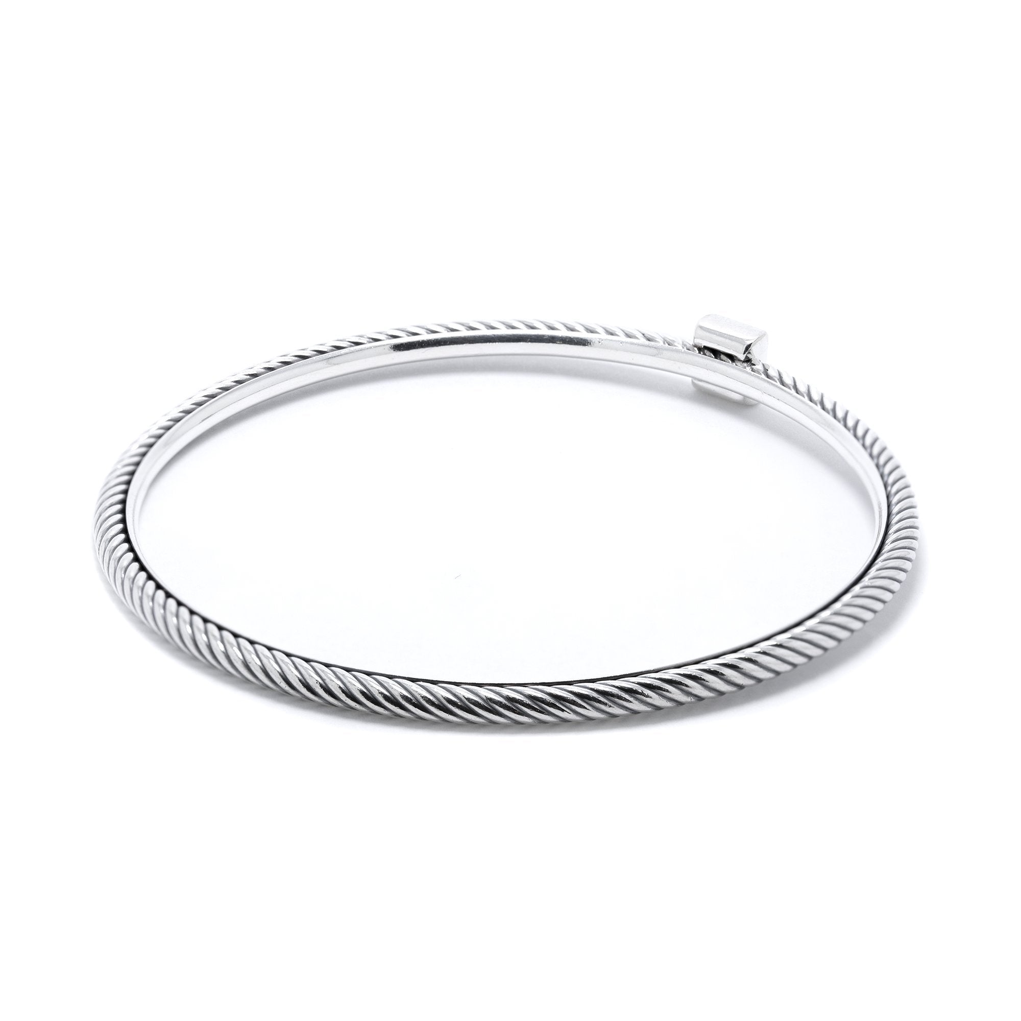 David Yurman Cable Bangle Bracelet with Black Diamonds