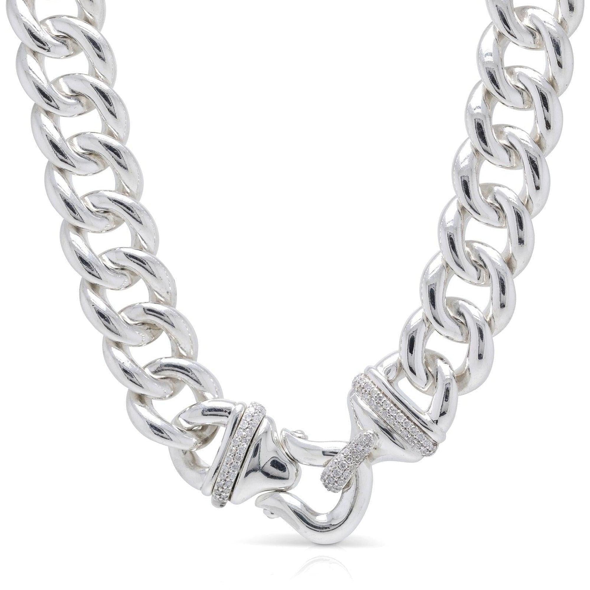 David Yurman Cable Buckle Chain Necklace with Diamonds