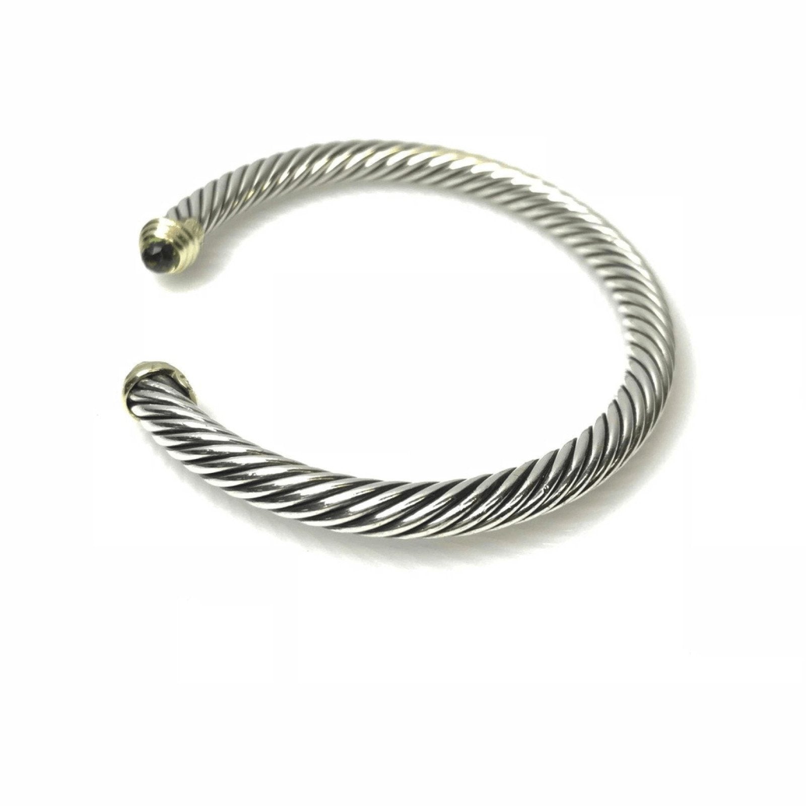 David Yurman Cable Classic Bracelet with Peridot in Sterling Silver and 14K Yellow Gold