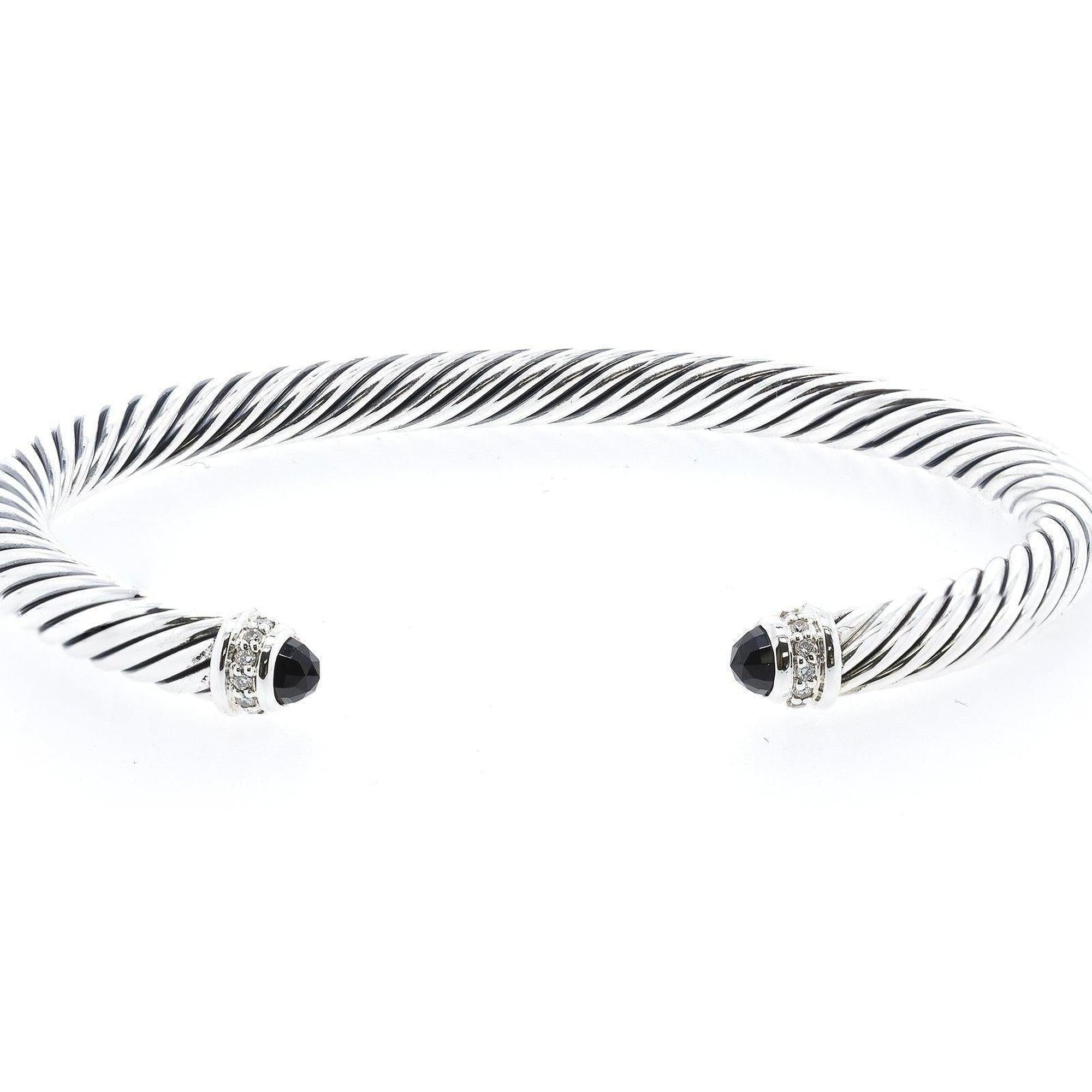 David Yurman Cable Classics Bracelet with Black Onyx & Diamonds