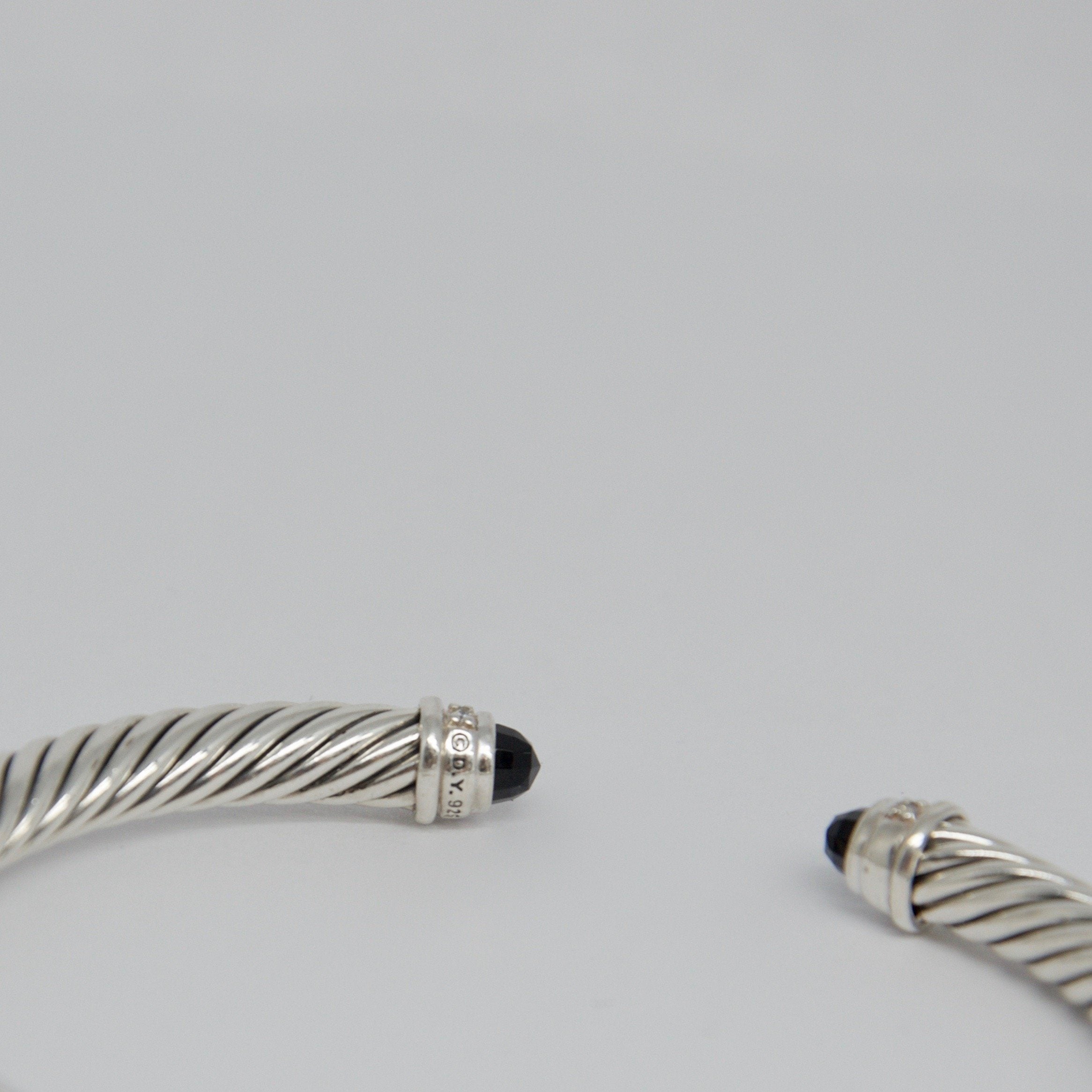 David Yurman Cable Classics Bracelet with Black Onyx and Diamonds