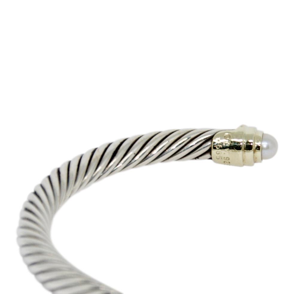 David Yurman Cable Classics Bracelet With Pearls And Diamonds