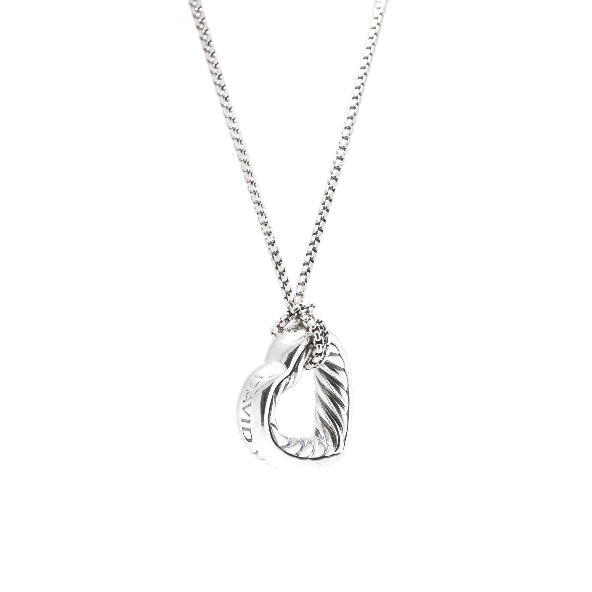 David Yurman Cable Heart Pendant Necklace