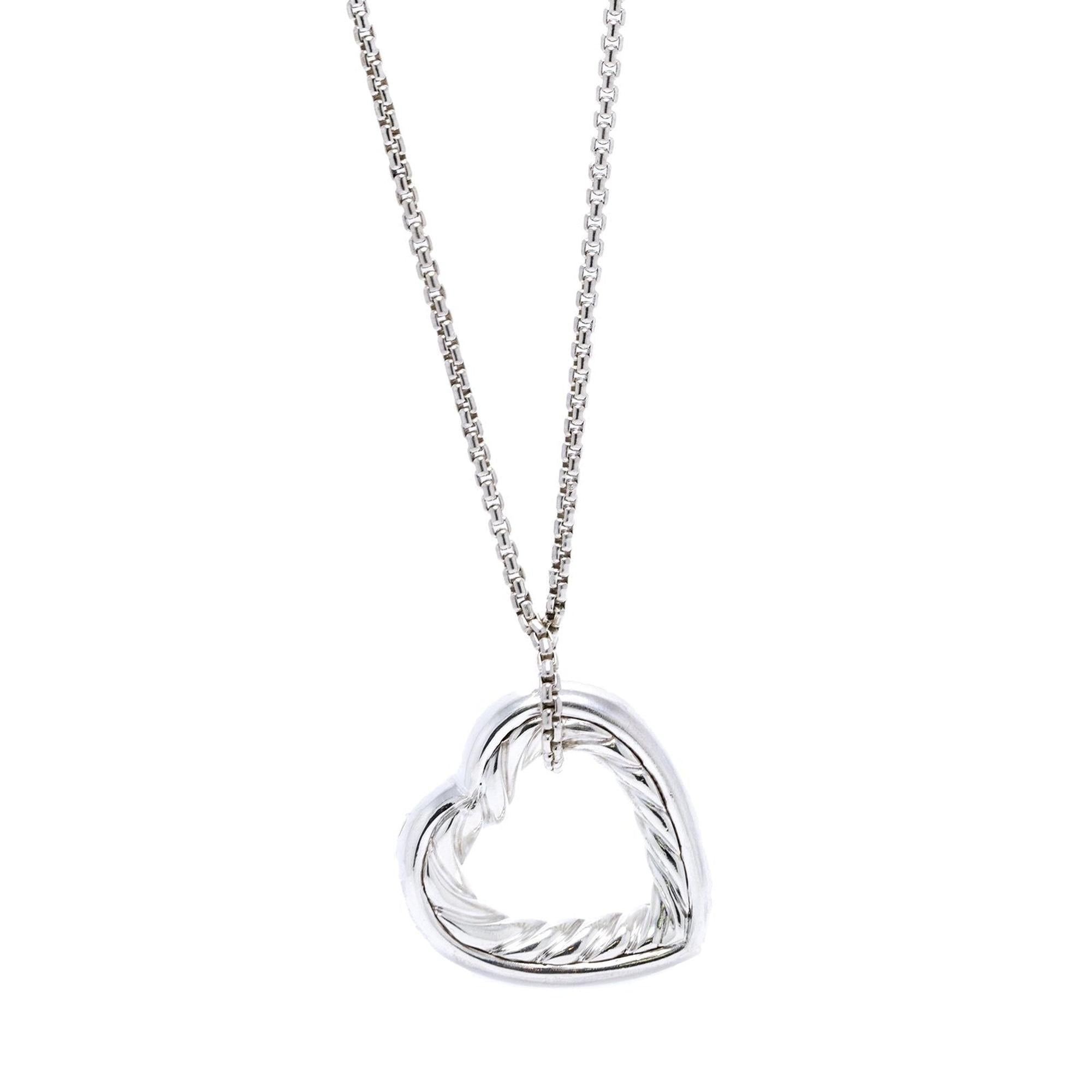 David Yurman Cable Heart Pendant Necklace