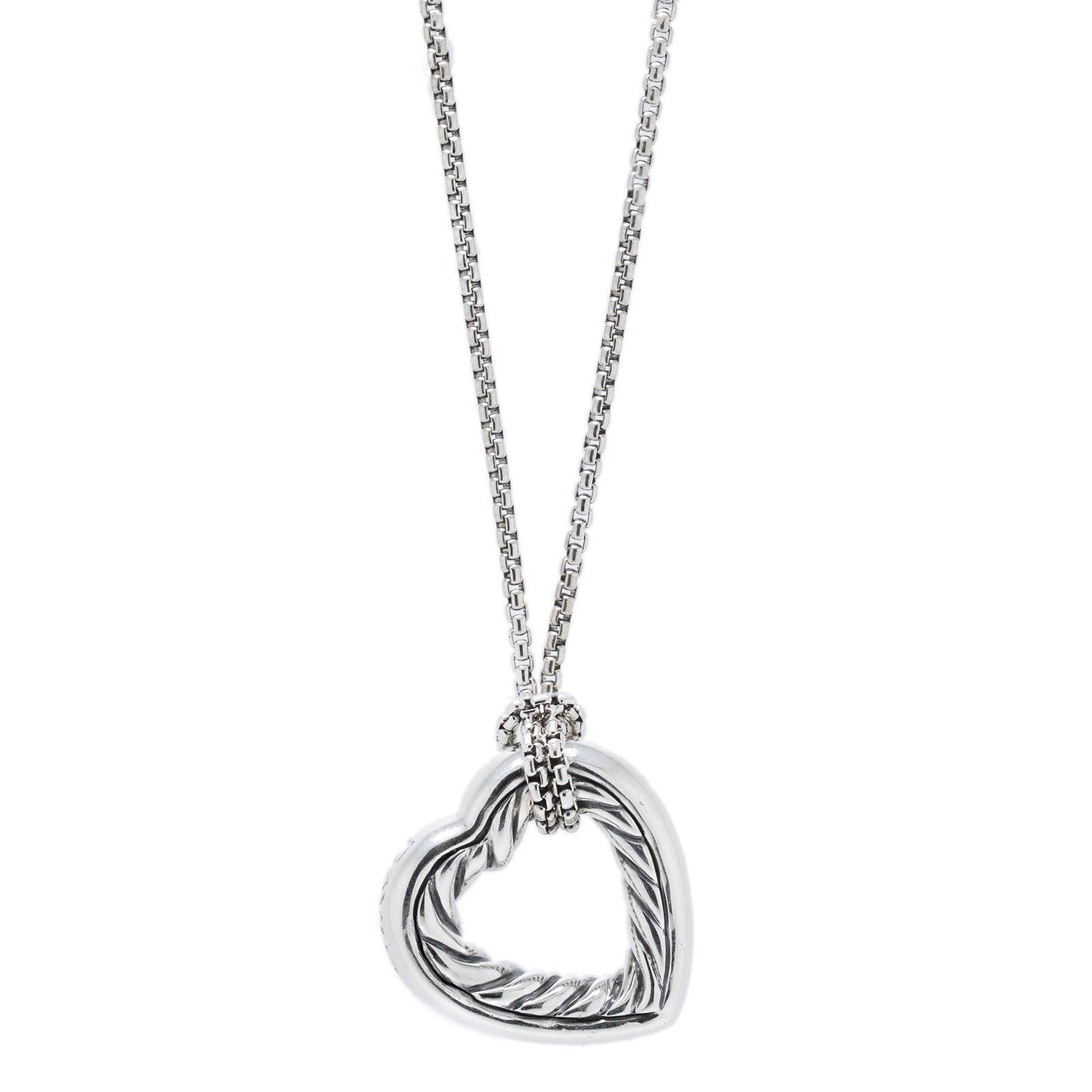 David Yurman Cable Heart Pendant Necklace