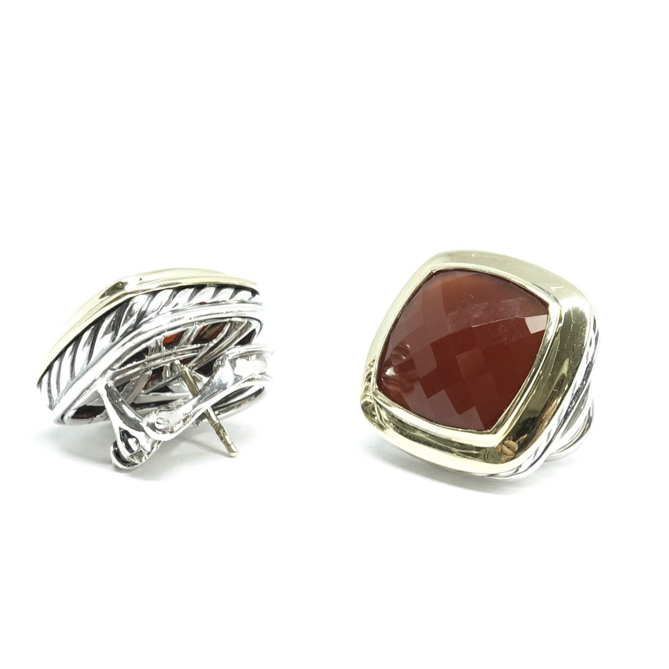 David Yurman Carnelian 2-Tone Albion Earrings