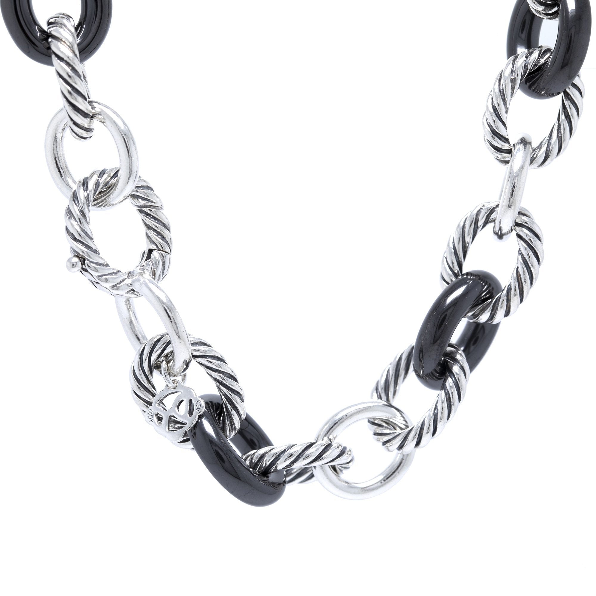 David Yurman Ceramic Large Oval Link Chain Necklace
