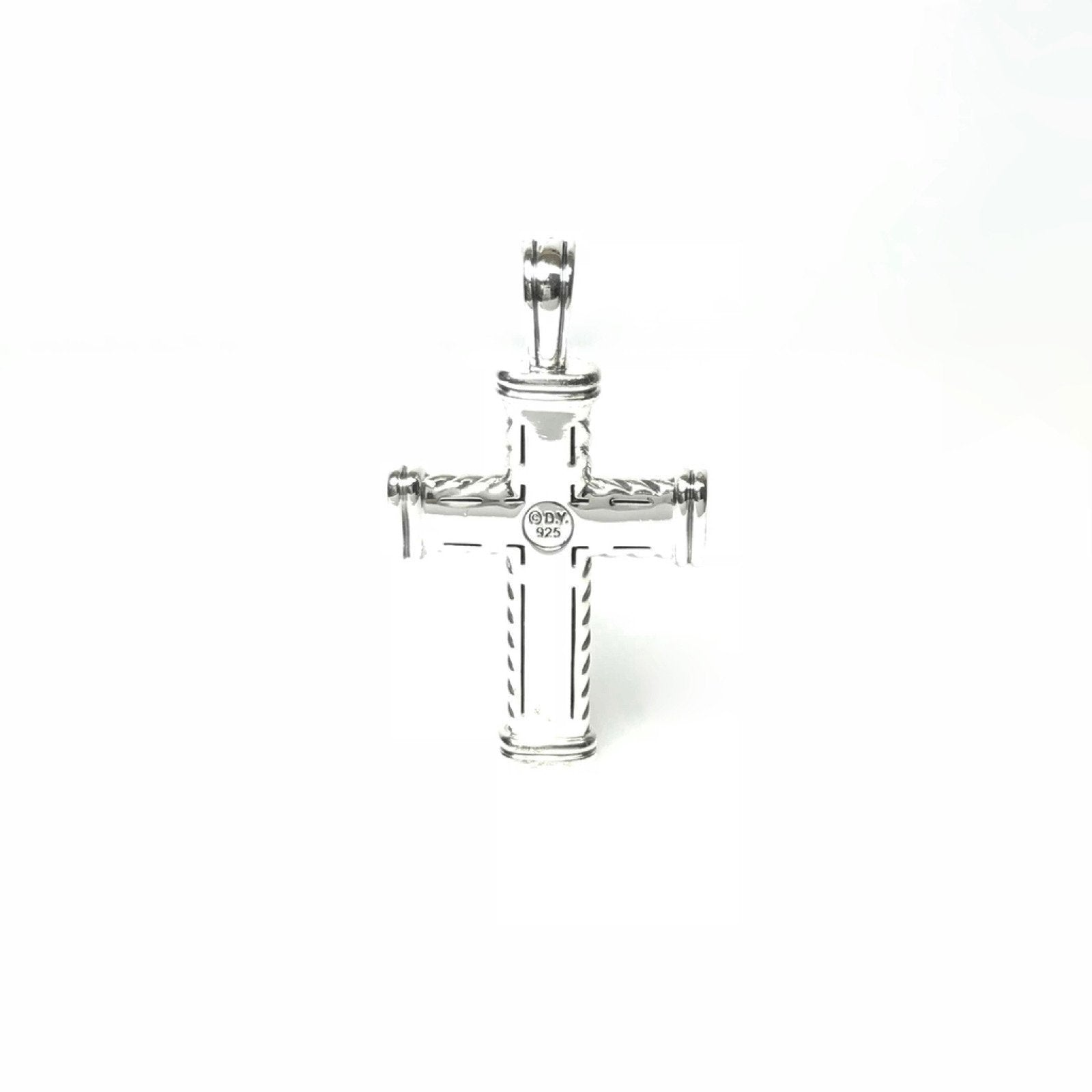 David Yurman Chevron Cross Pendant with Black Diamonds