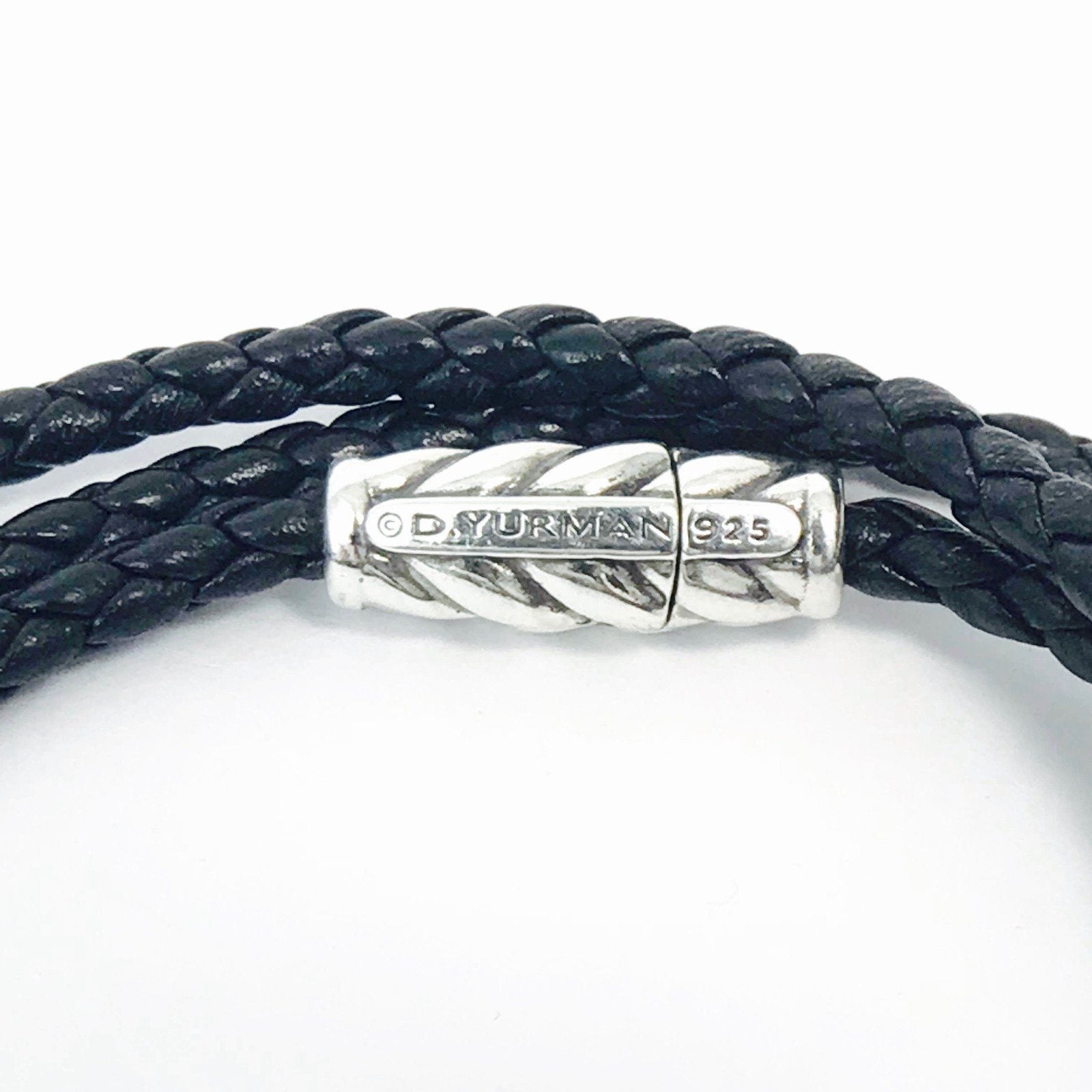 David Yurman Chevron Narrow Triple Wrap Woven Leather Bracelet