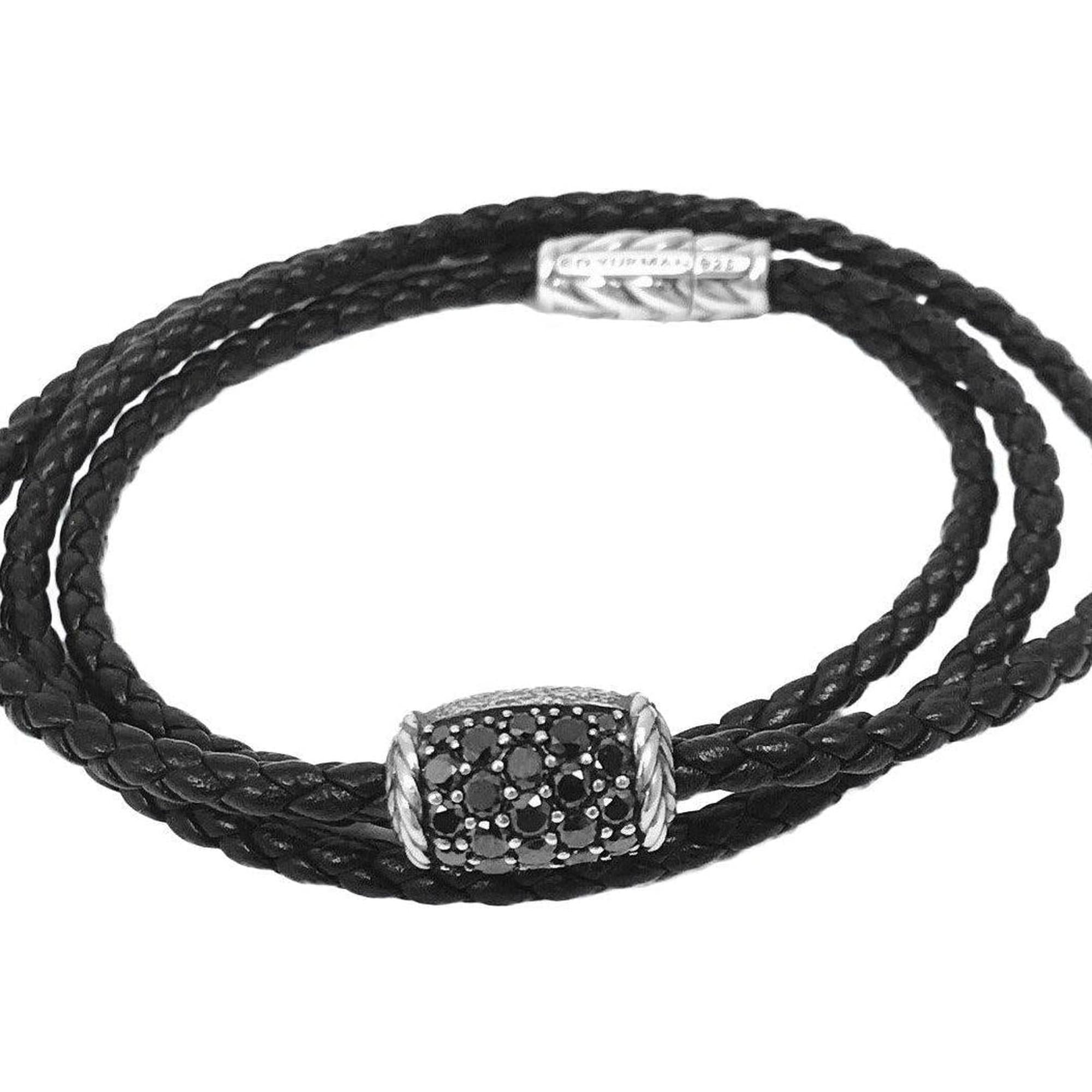 David Yurman Chevron Narrow Triple Wrap Woven Leather Bracelet