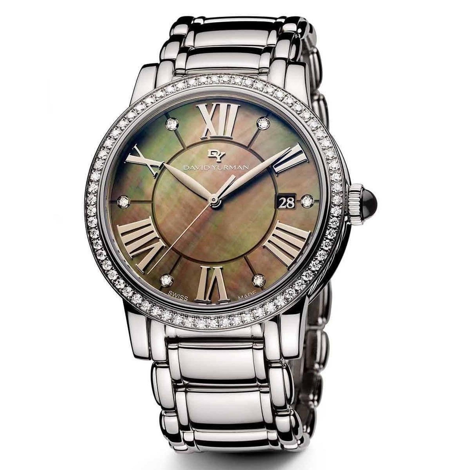 David Yurman Classic 38mm Watch Stainless Steel Mother of Pearl