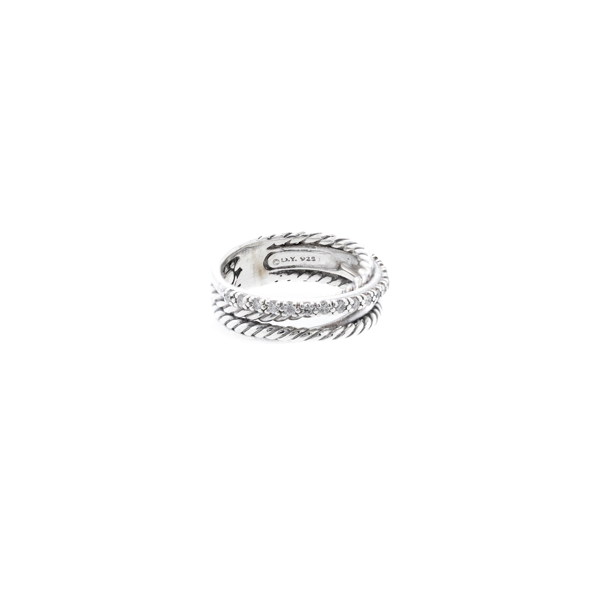 David Yurman Crossover Band Ring with Diamonds