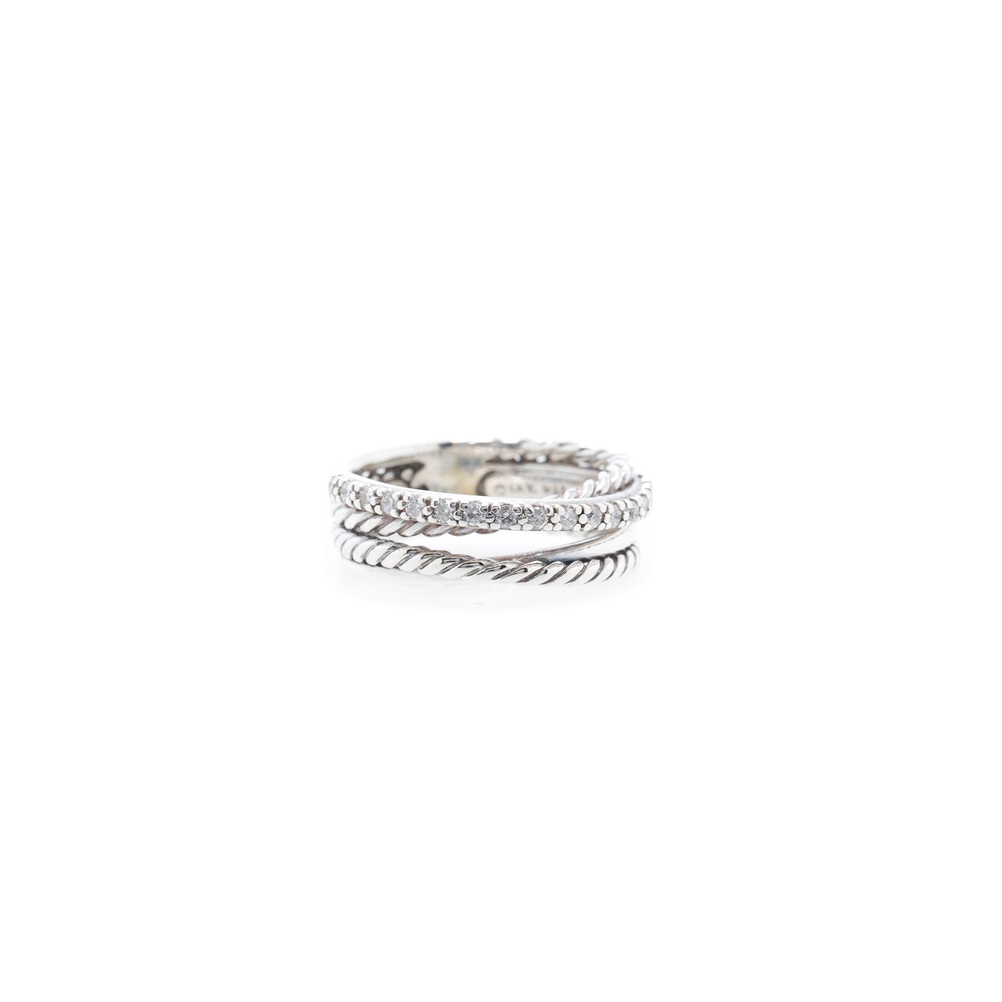 David Yurman Crossover Band Ring with Diamonds