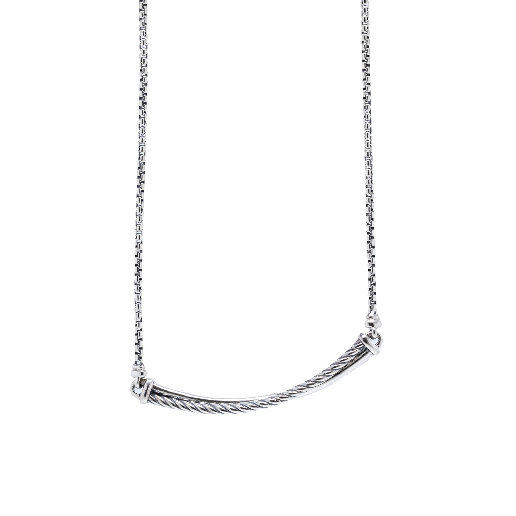 David Yurman Crossover Bar Necklace with Pave Diamonds