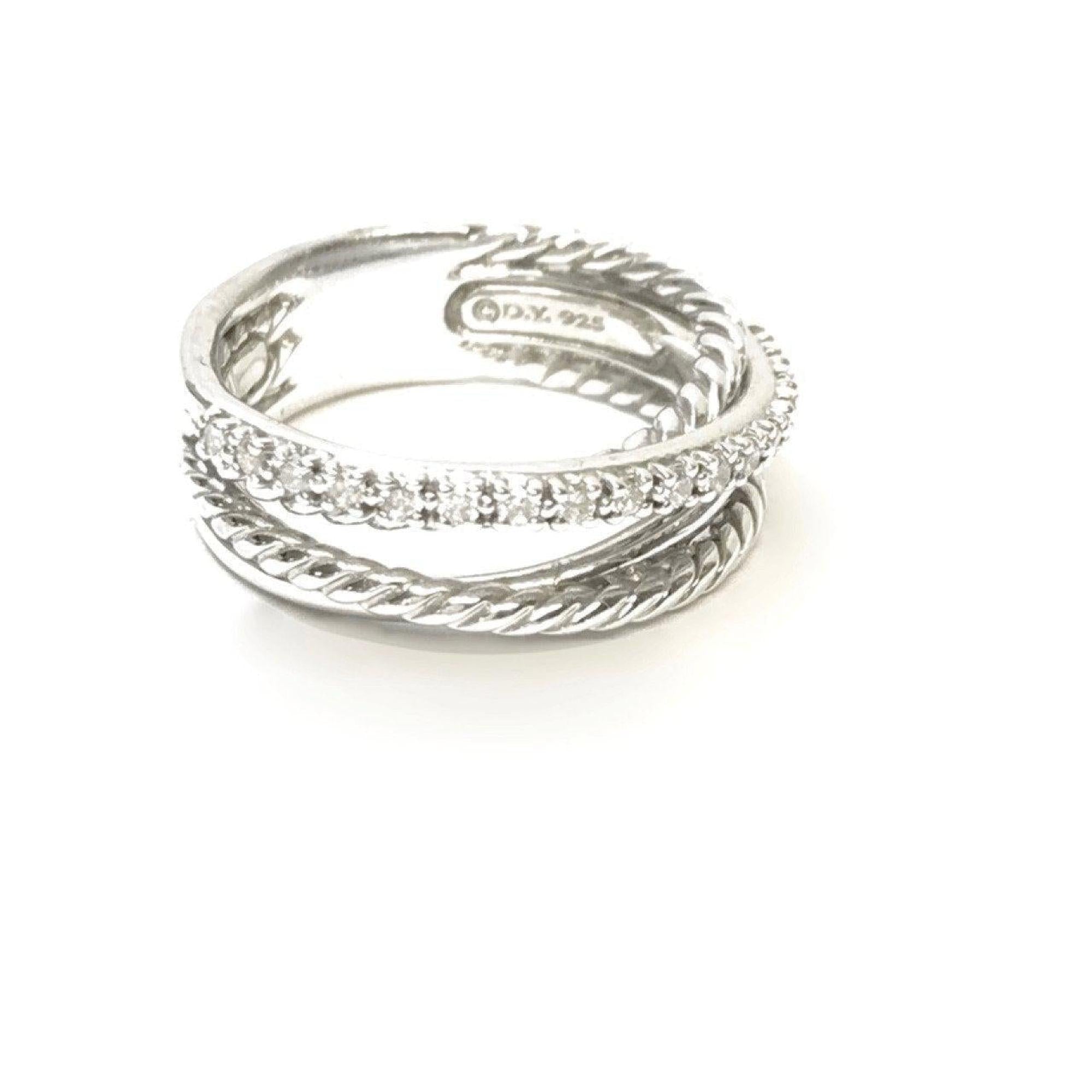 David Yurman Crossover Ring with Diamonds