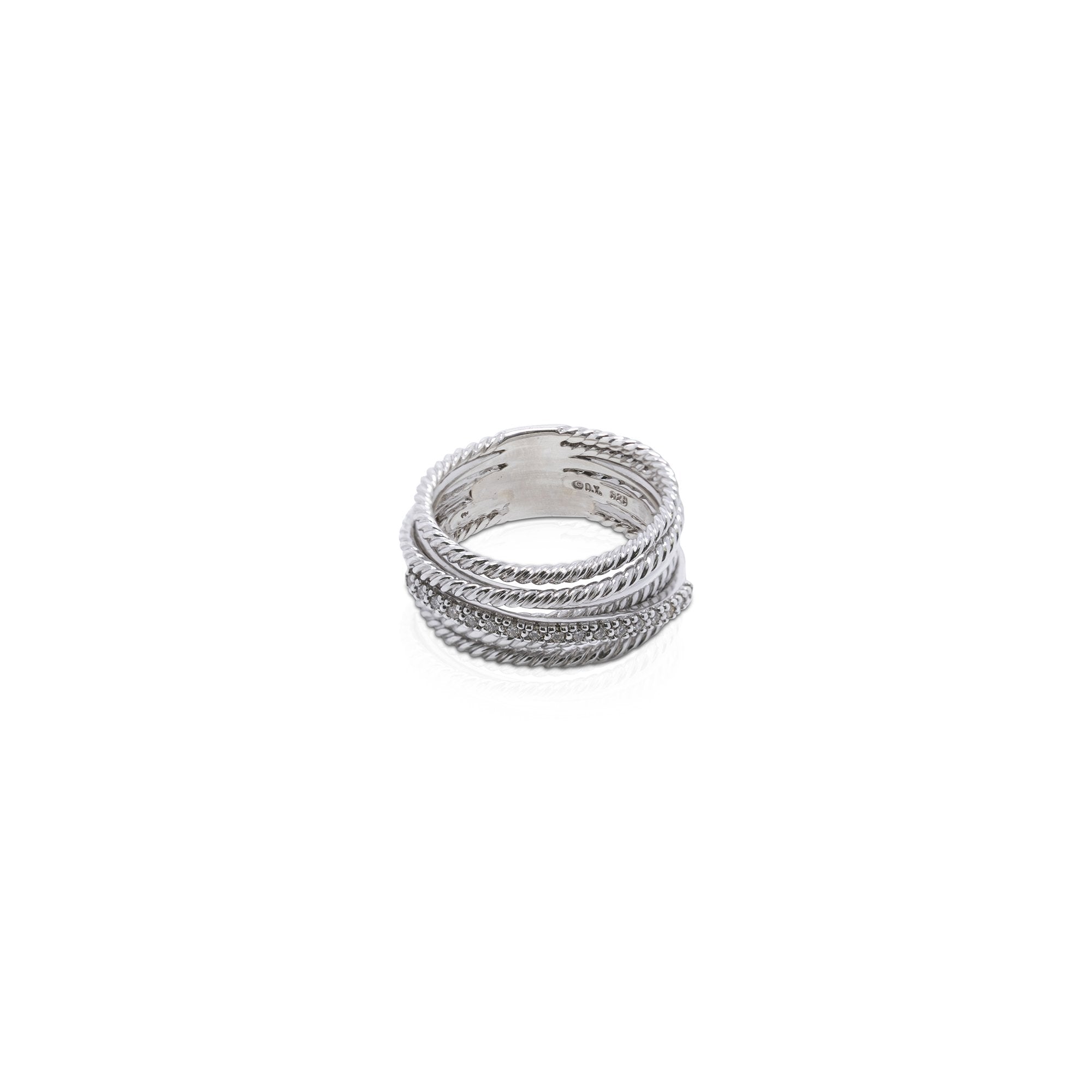 David Yurman Crossover Wide Ring with Diamonds