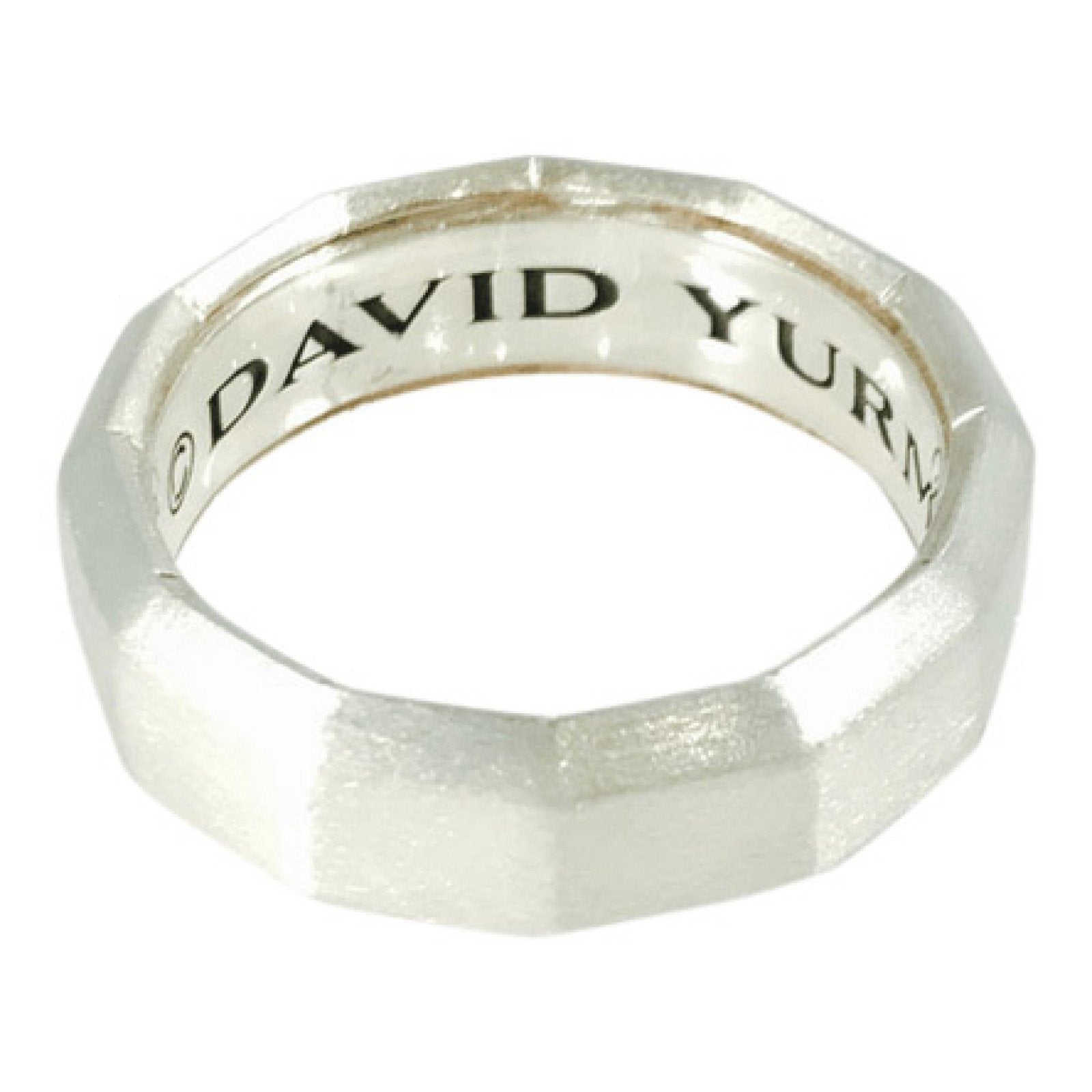 David Yurman Delaunay Faceted Metal Band Ring