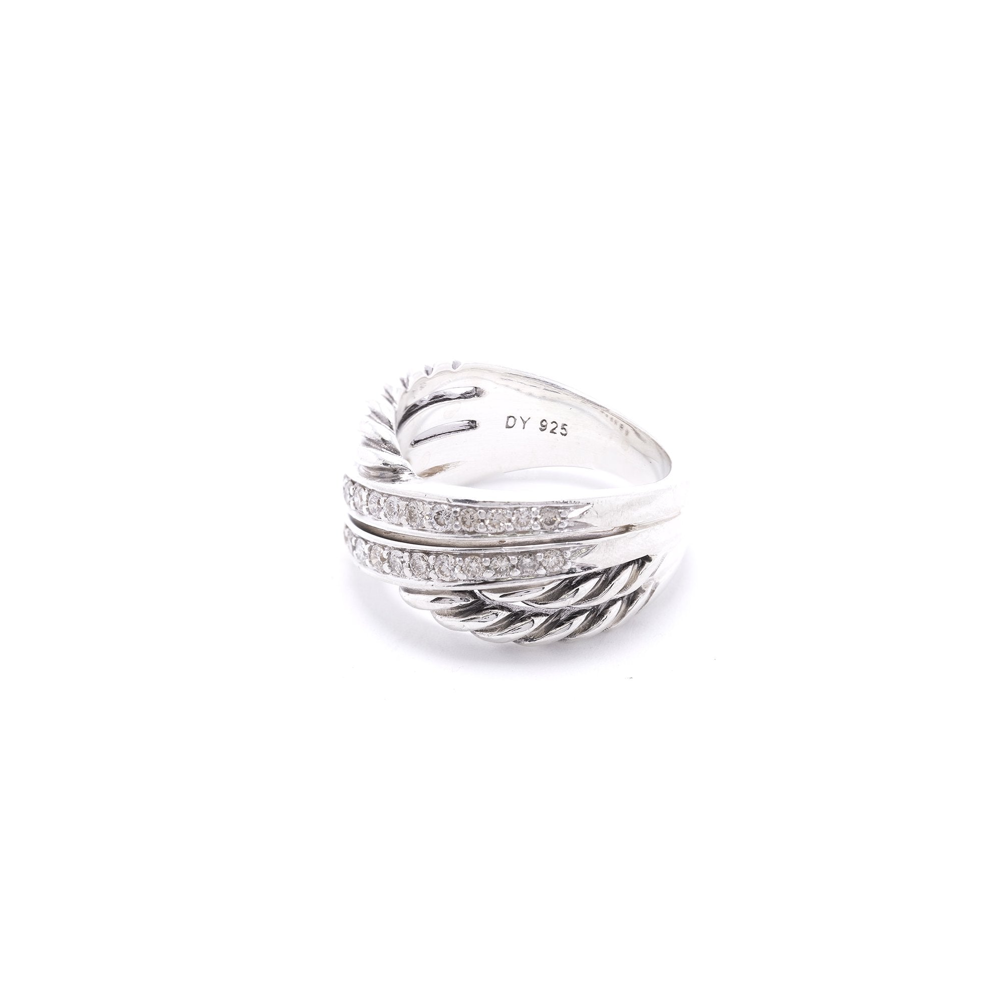 David Yurman Diamond Crossover Cable Band Ring