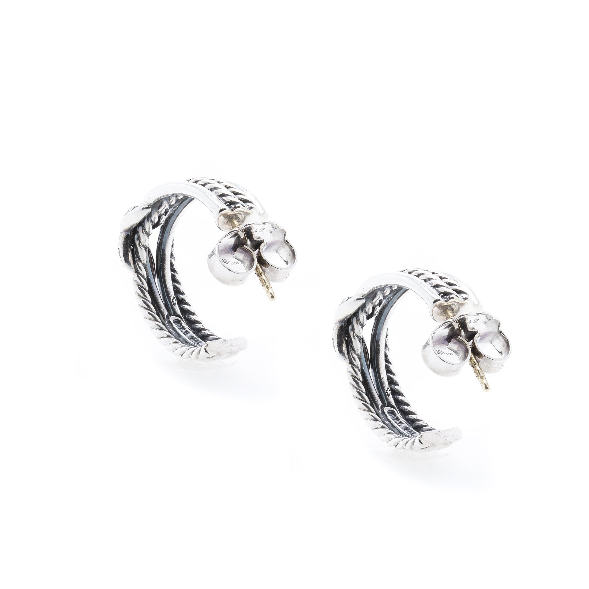 David Yurman Diamond Crossover X Earrings