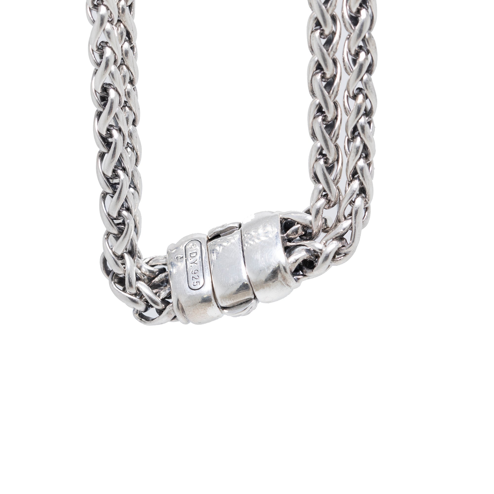 David Yurman Diamond Double Wheat Chain Necklace