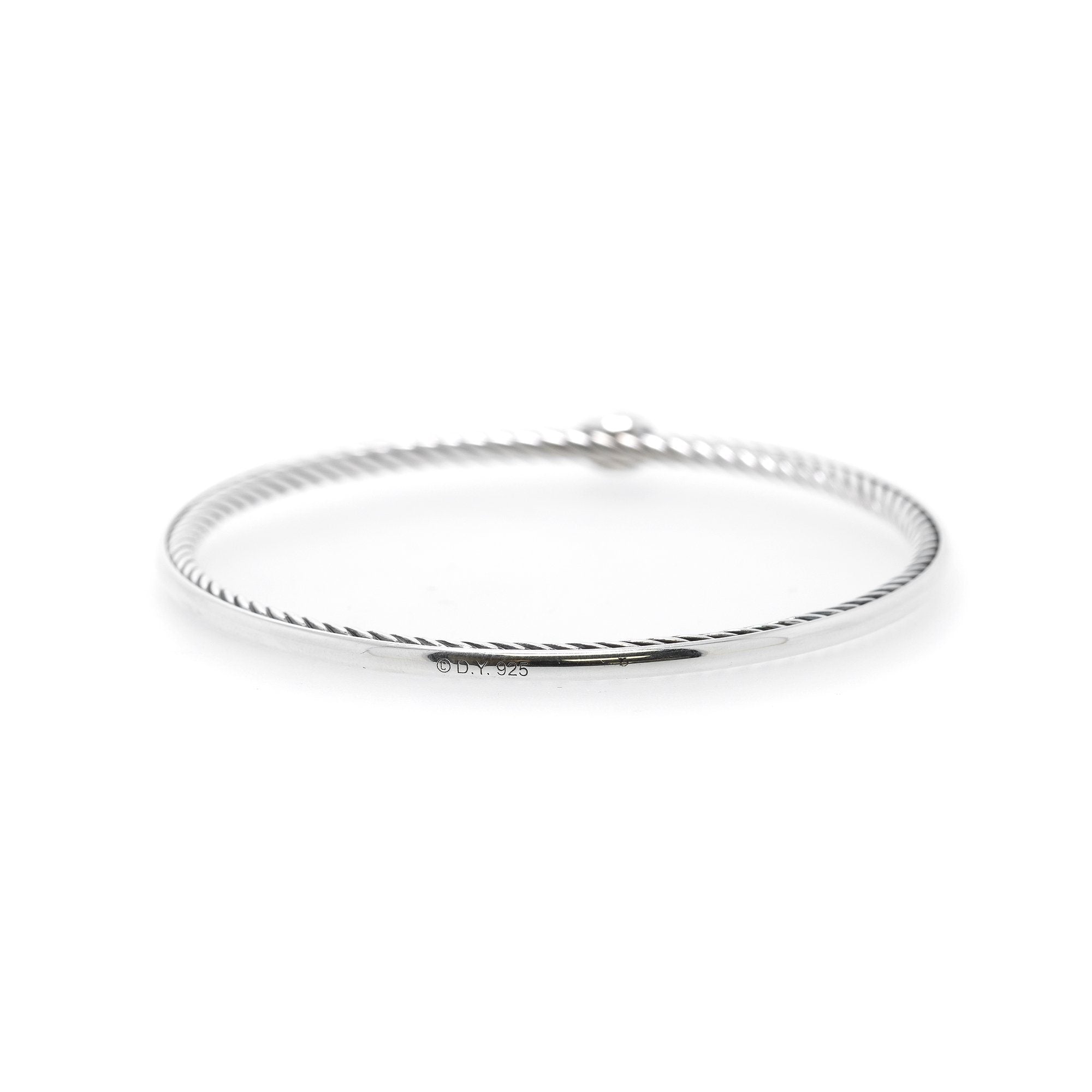 David Yurman Diamond Oval Station Cable Bangle