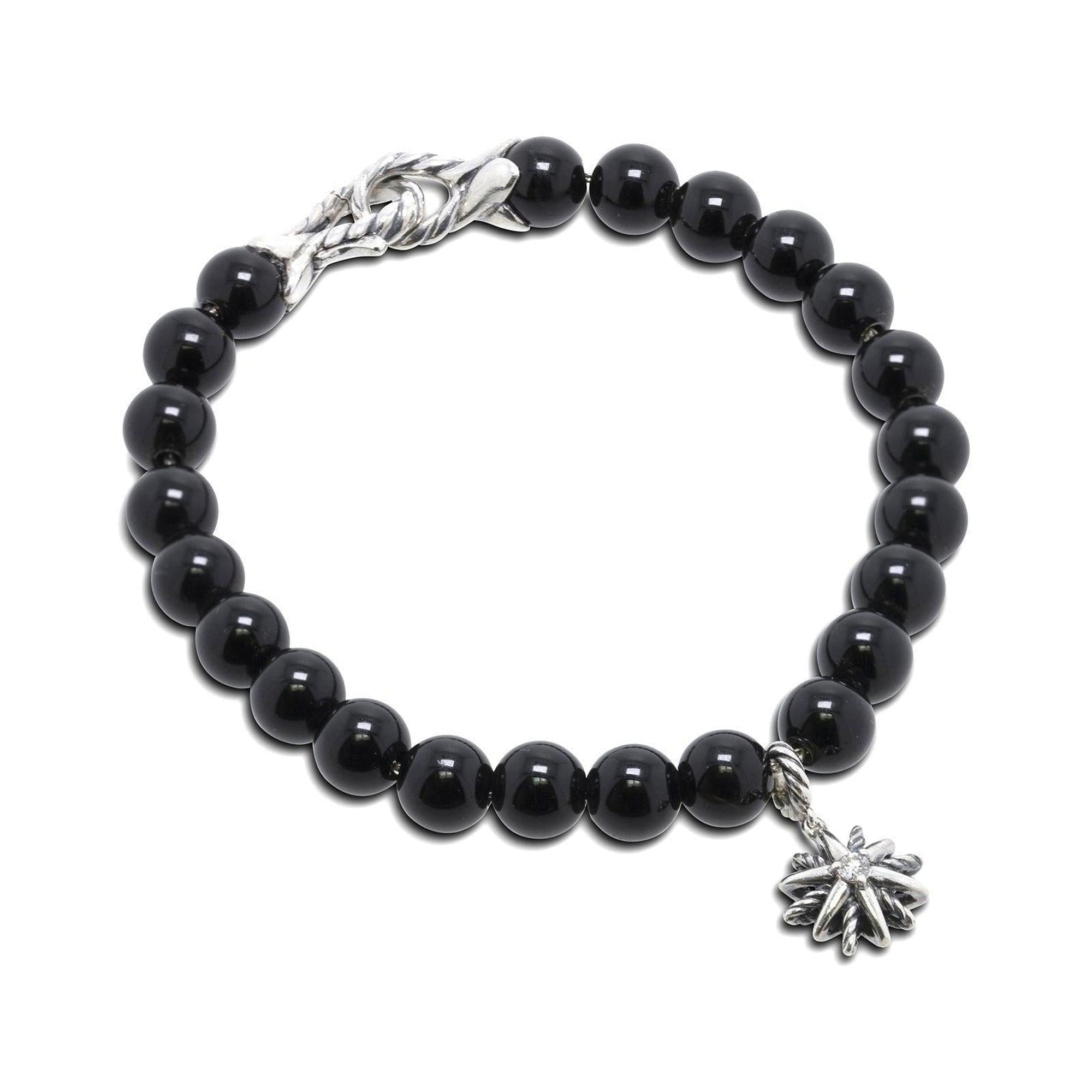 David Yurman Diamond Starburst Black Onyx Bead Bracelet