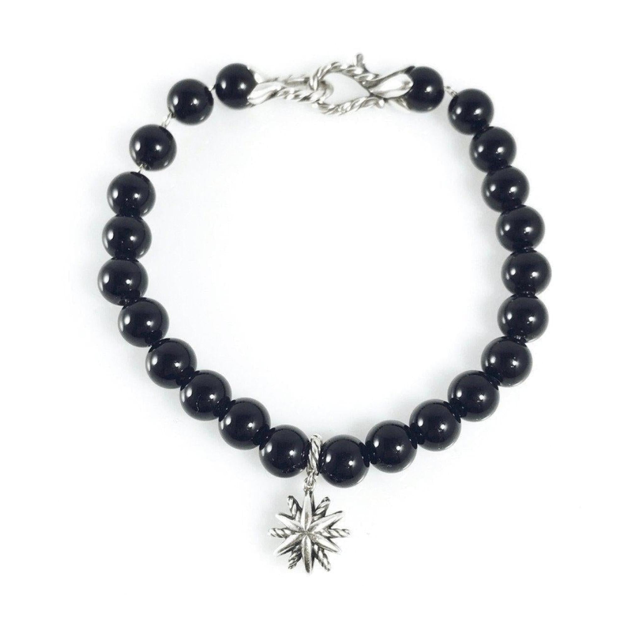 David Yurman Diamond Starburst Black Onyx Bead Bracelet