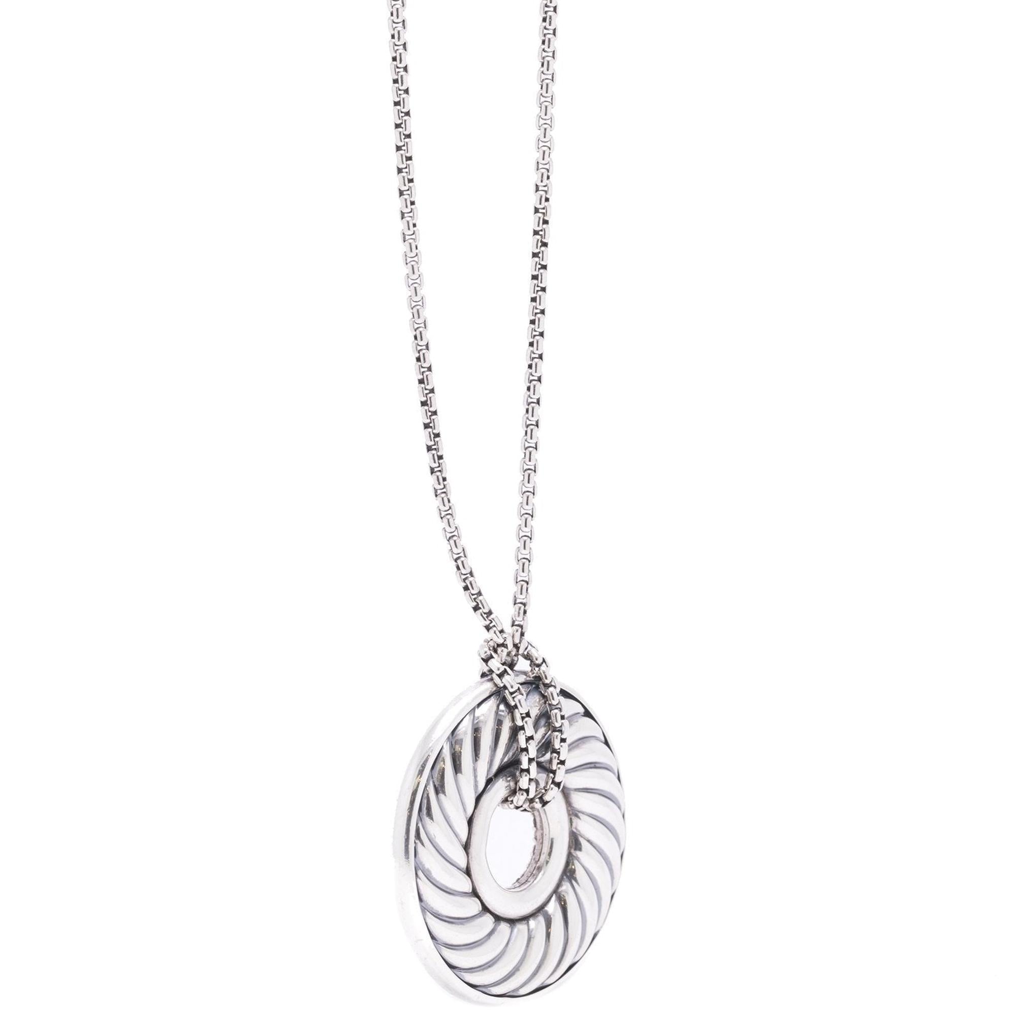 David Yurman Diamond Thoroughbred Pendant Necklace