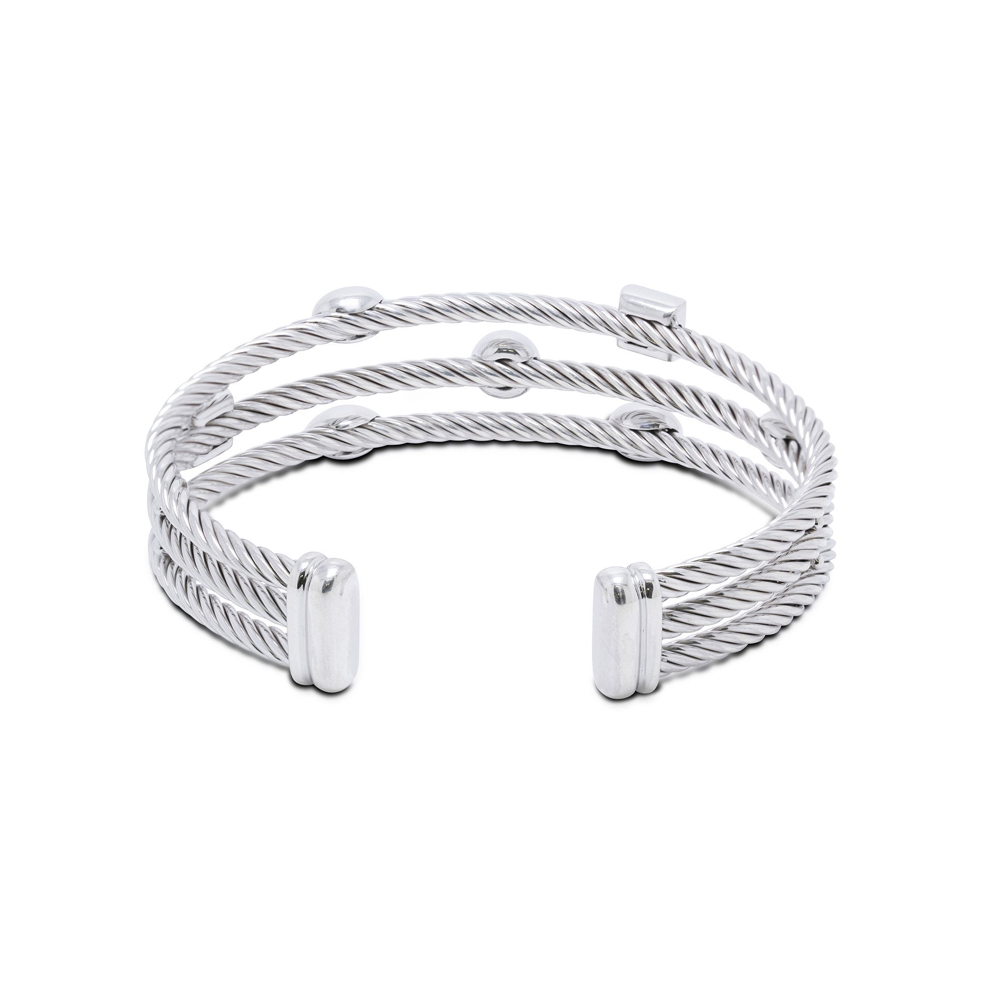 David Yurman Diamond Three Row Confetti Ice Cuff Bracelet