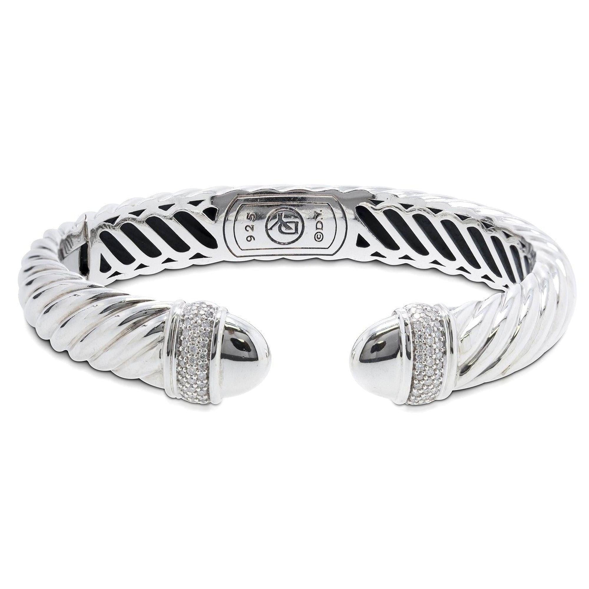 David Yurman Diamond Waverly Cable Bracelet