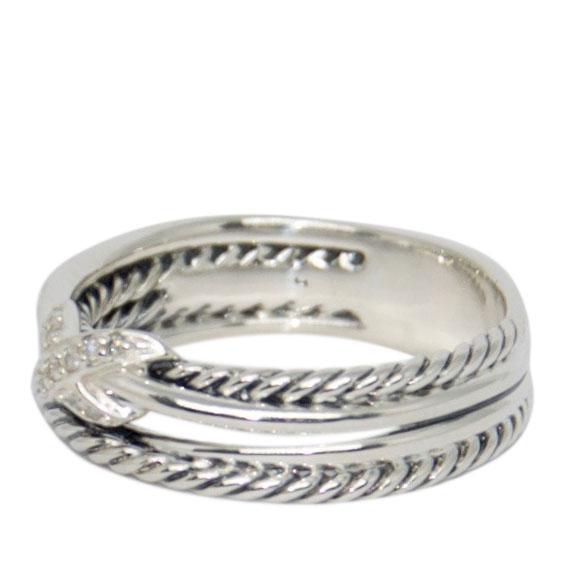 David Yurman Diamond 'X' Crossover Ring