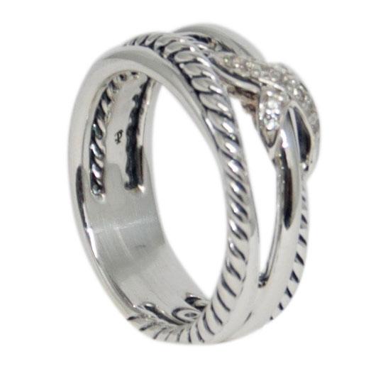 David Yurman Diamond 'X' Crossover Ring