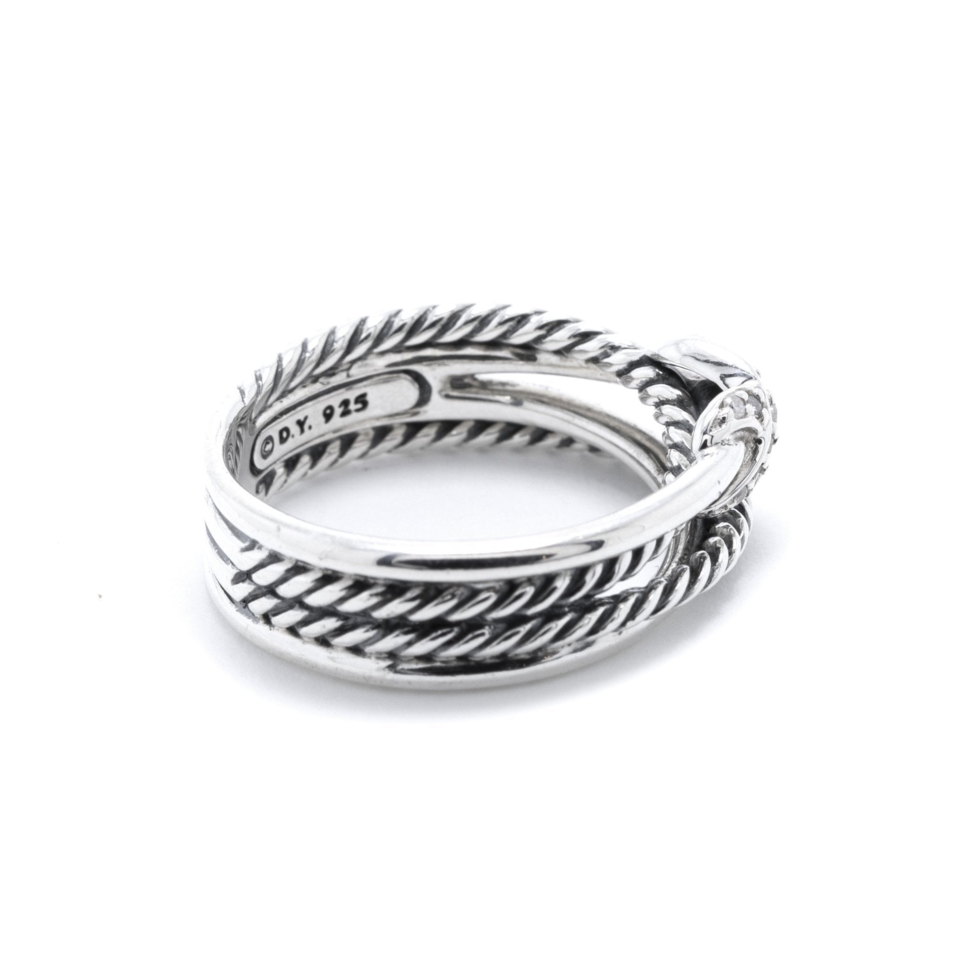 David Yurman Diamond 'X' Crossover Ring