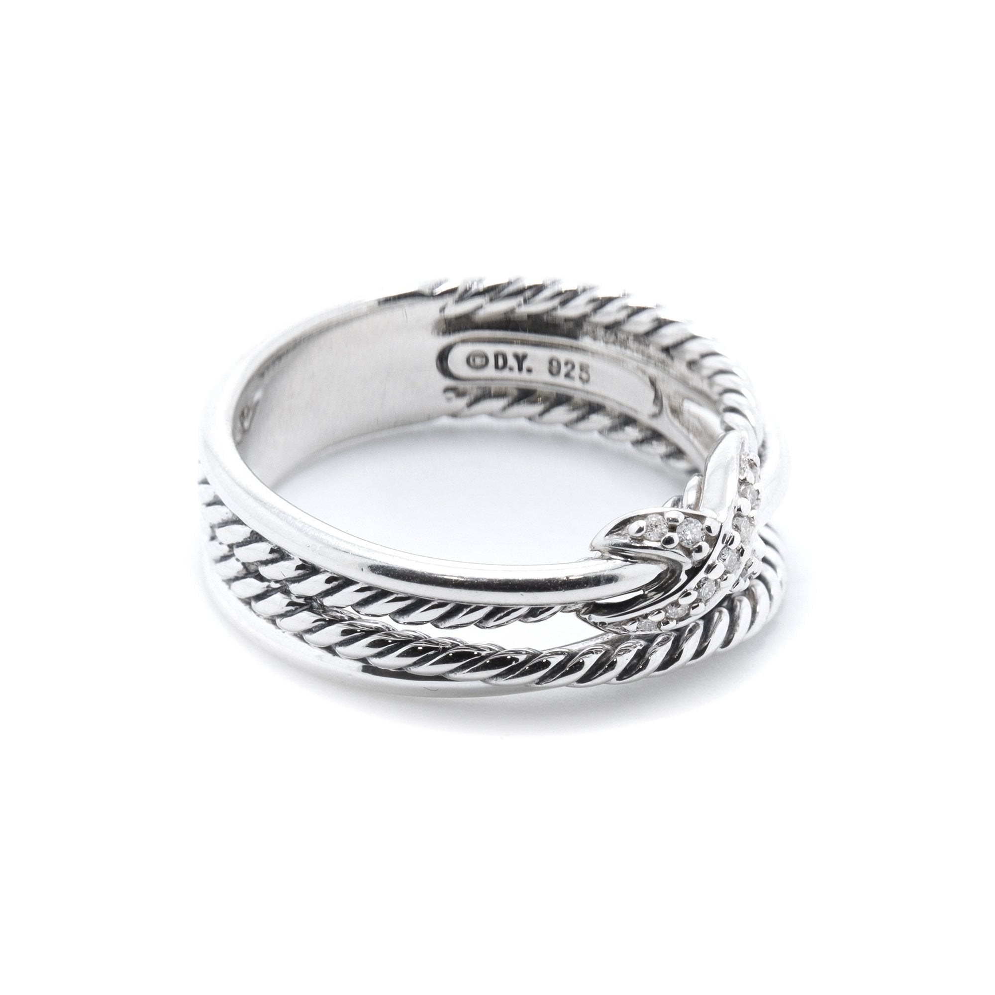 David Yurman Diamond 'X' Crossover Ring
