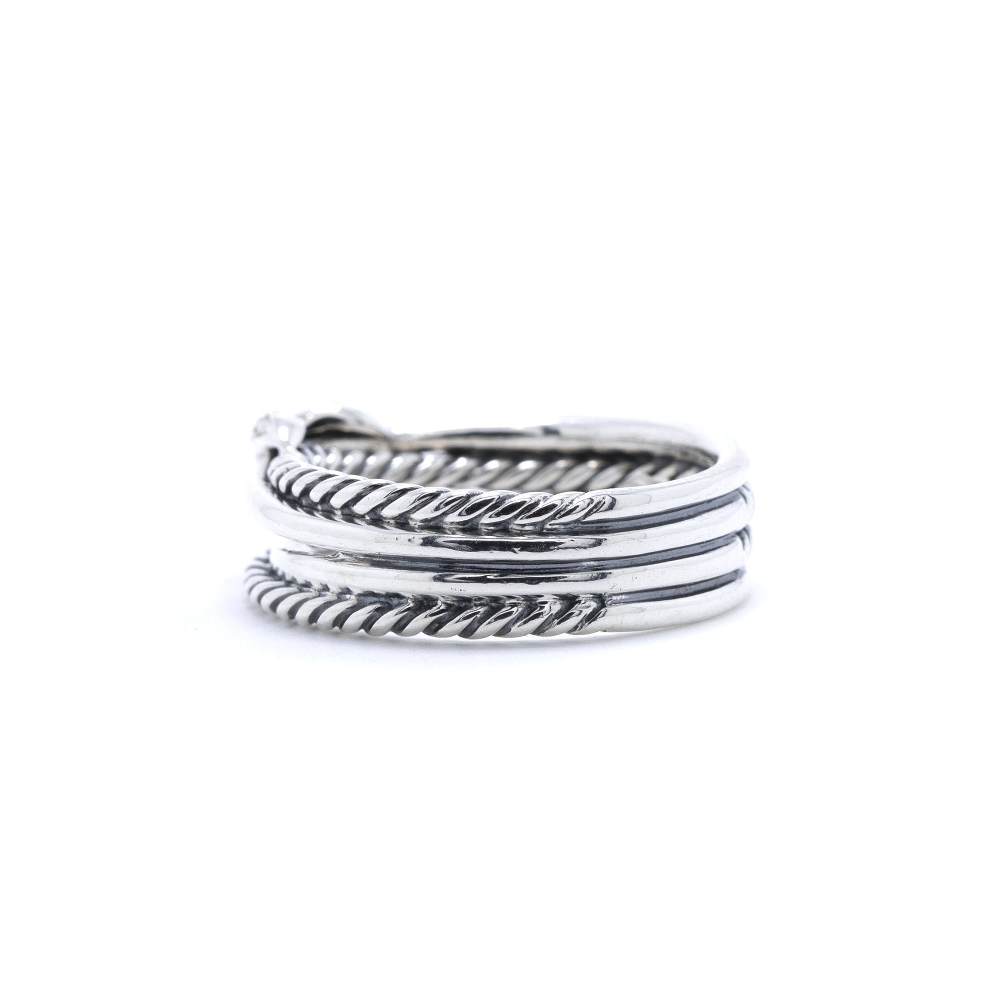 David Yurman Diamond 'X' Crossover Ring