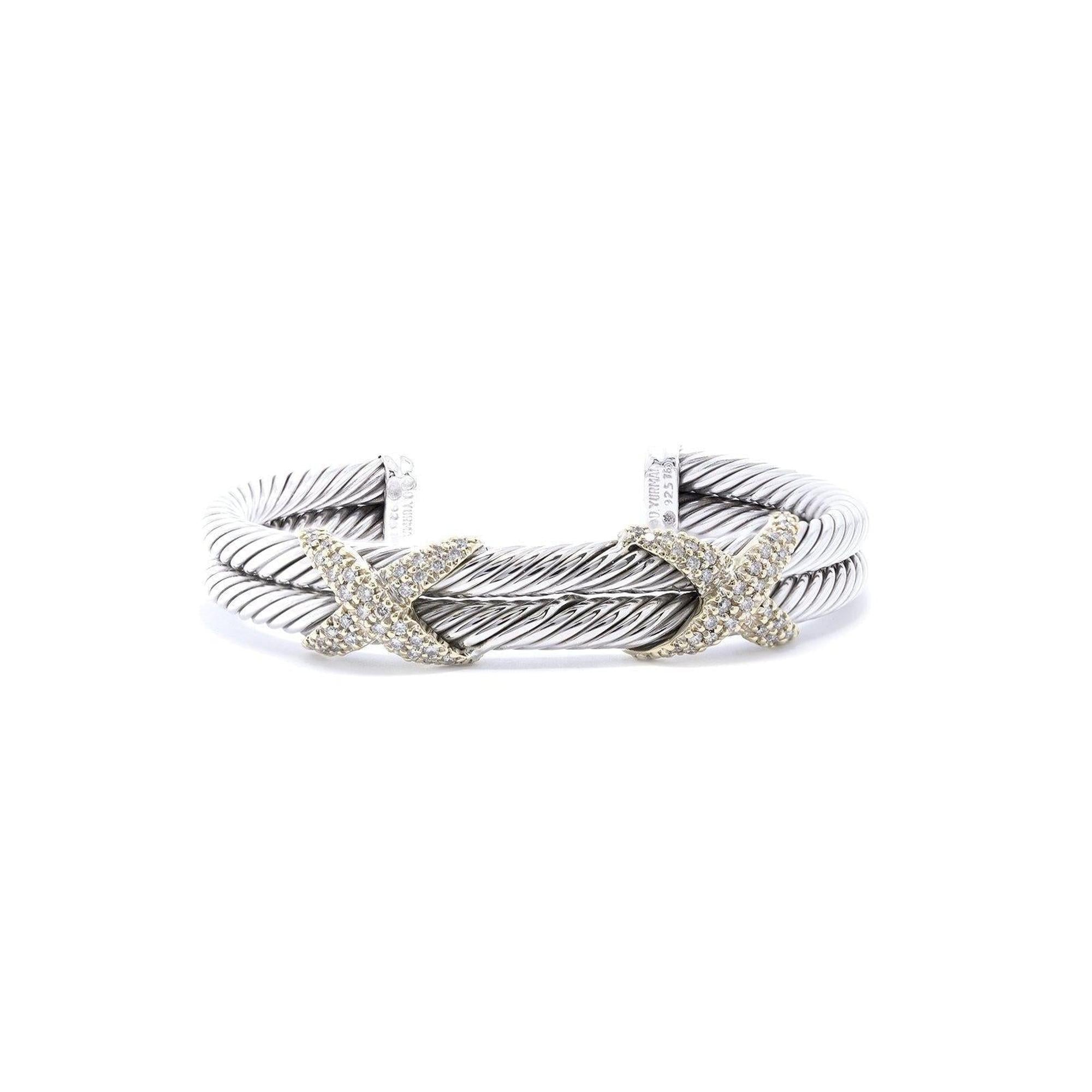 David Yurman Diamond X Cuff Bracelet