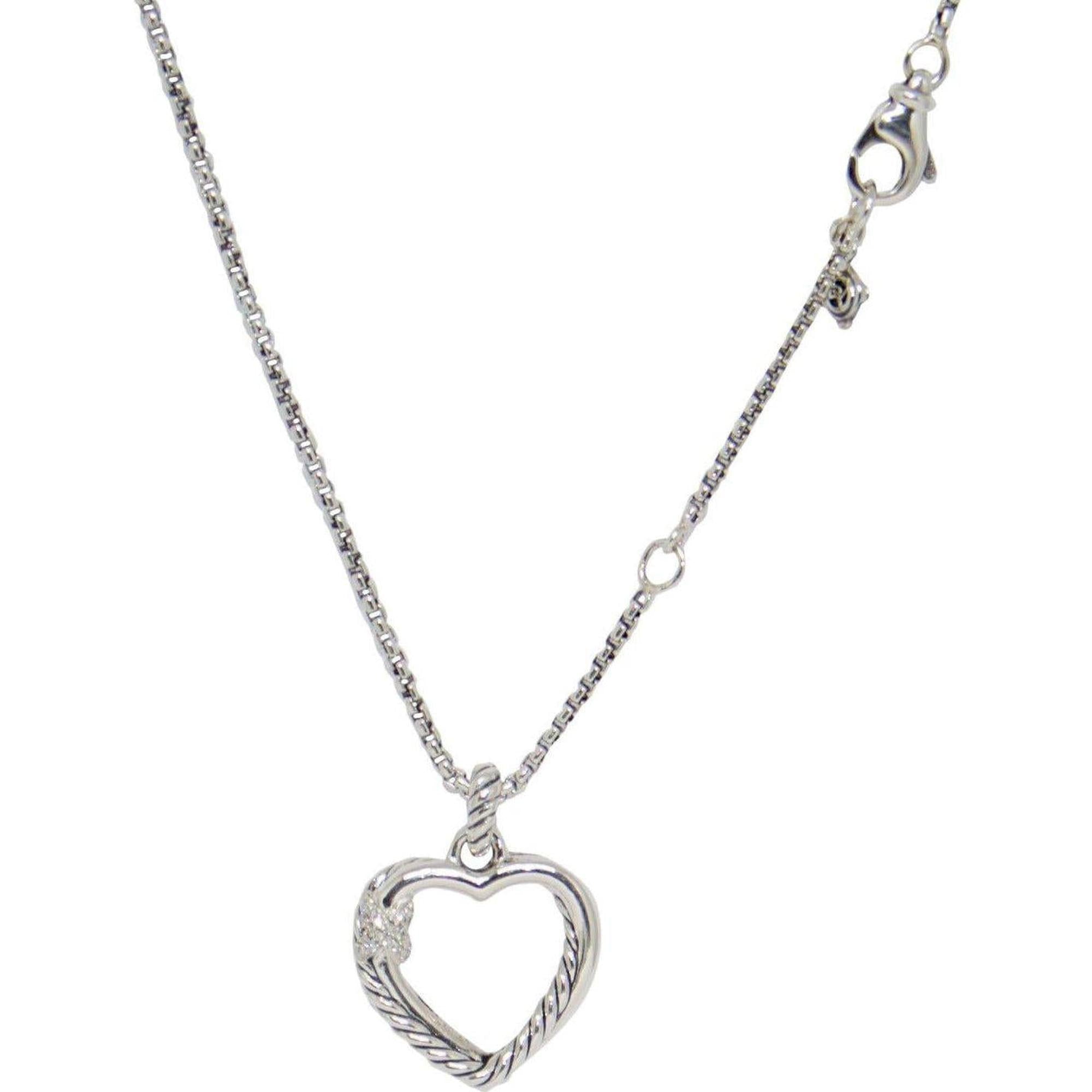 David Yurman Diamond X Heart Pendant Necklace