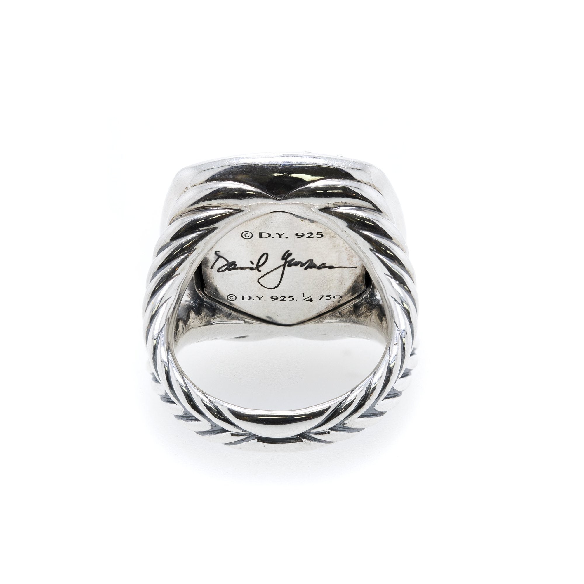 David Yurman Diamond and Gold Dome Albion Ring