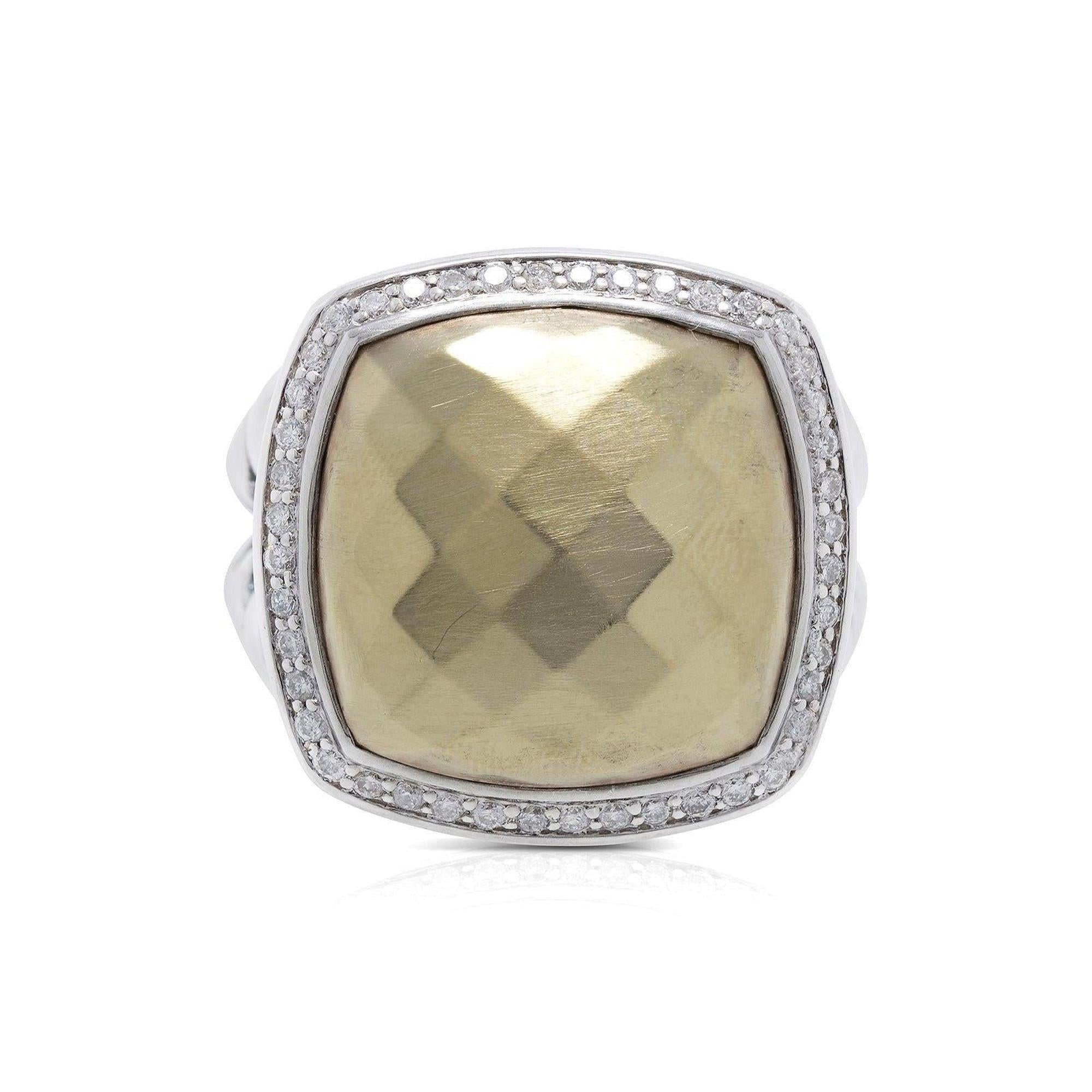 David Yurman Diamond and Gold Dome Albion Ring