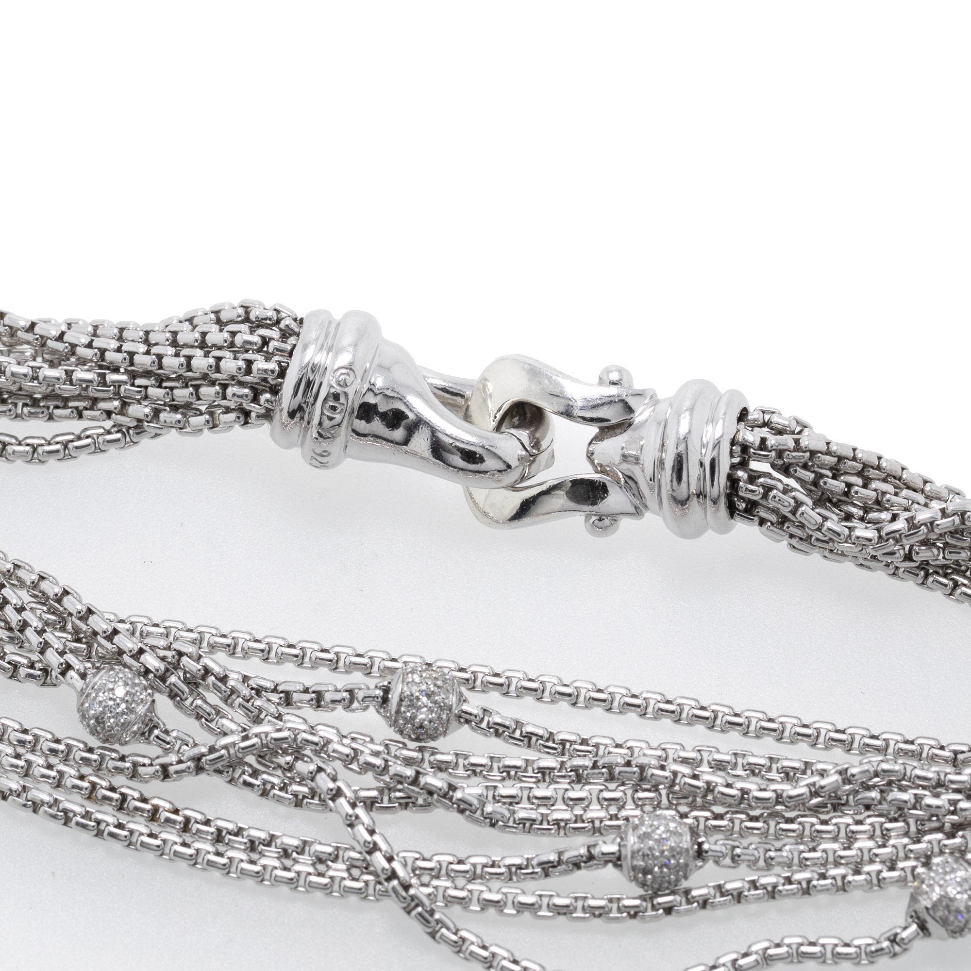 David Yurman Eight-Row Chain Bracelet with Diamonds