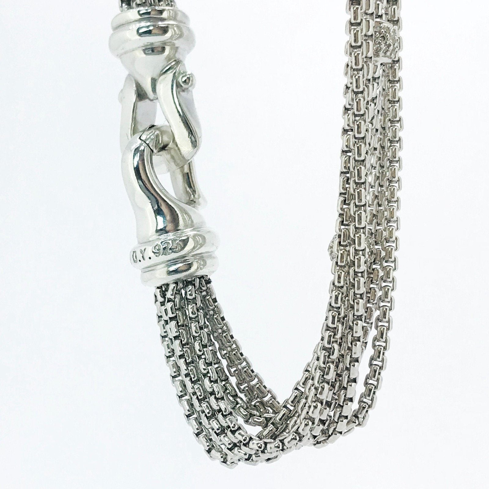 David Yurman Eight-Row Chain Bracelet with Diamonds