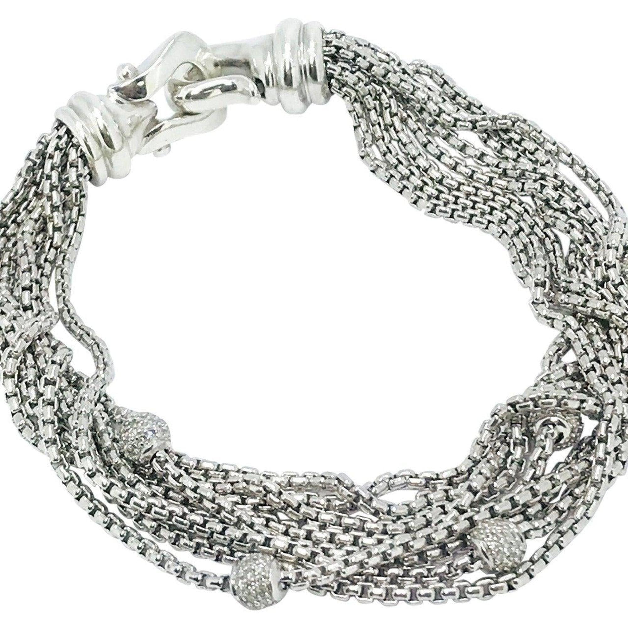David Yurman Eight-Row Chain Bracelet with Diamonds